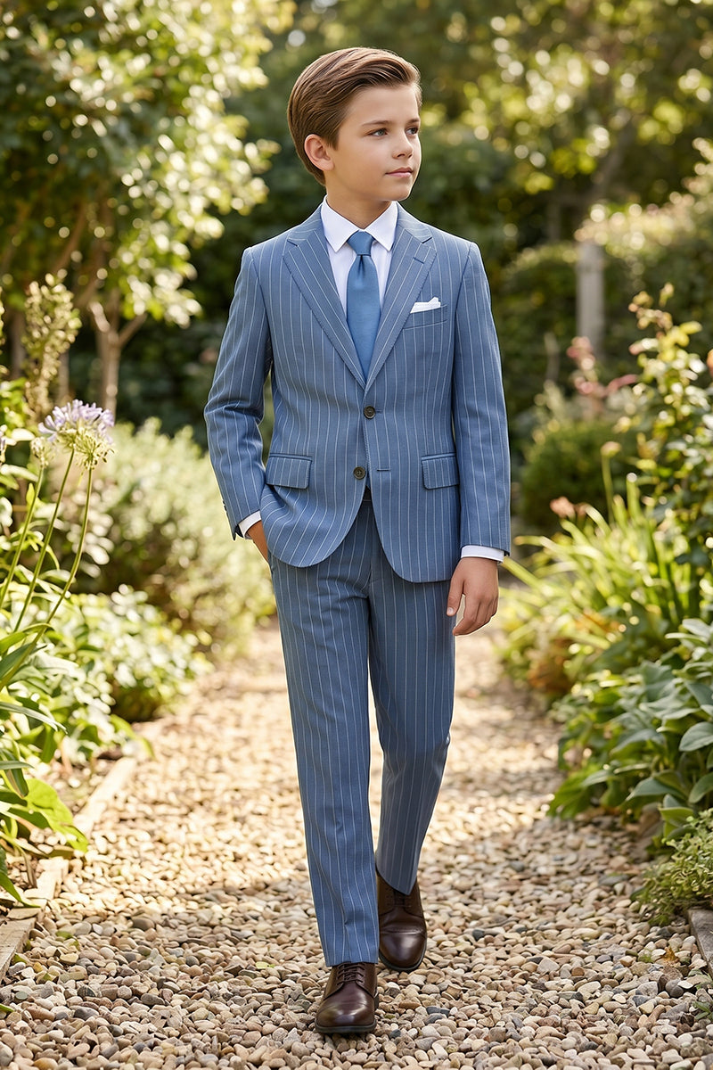 Boys Light Blue Pinstripe 2-piece Suit
