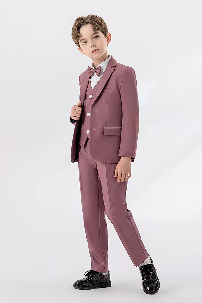 Dusty Rose Purple Single-Breasted 3-Piece Suit