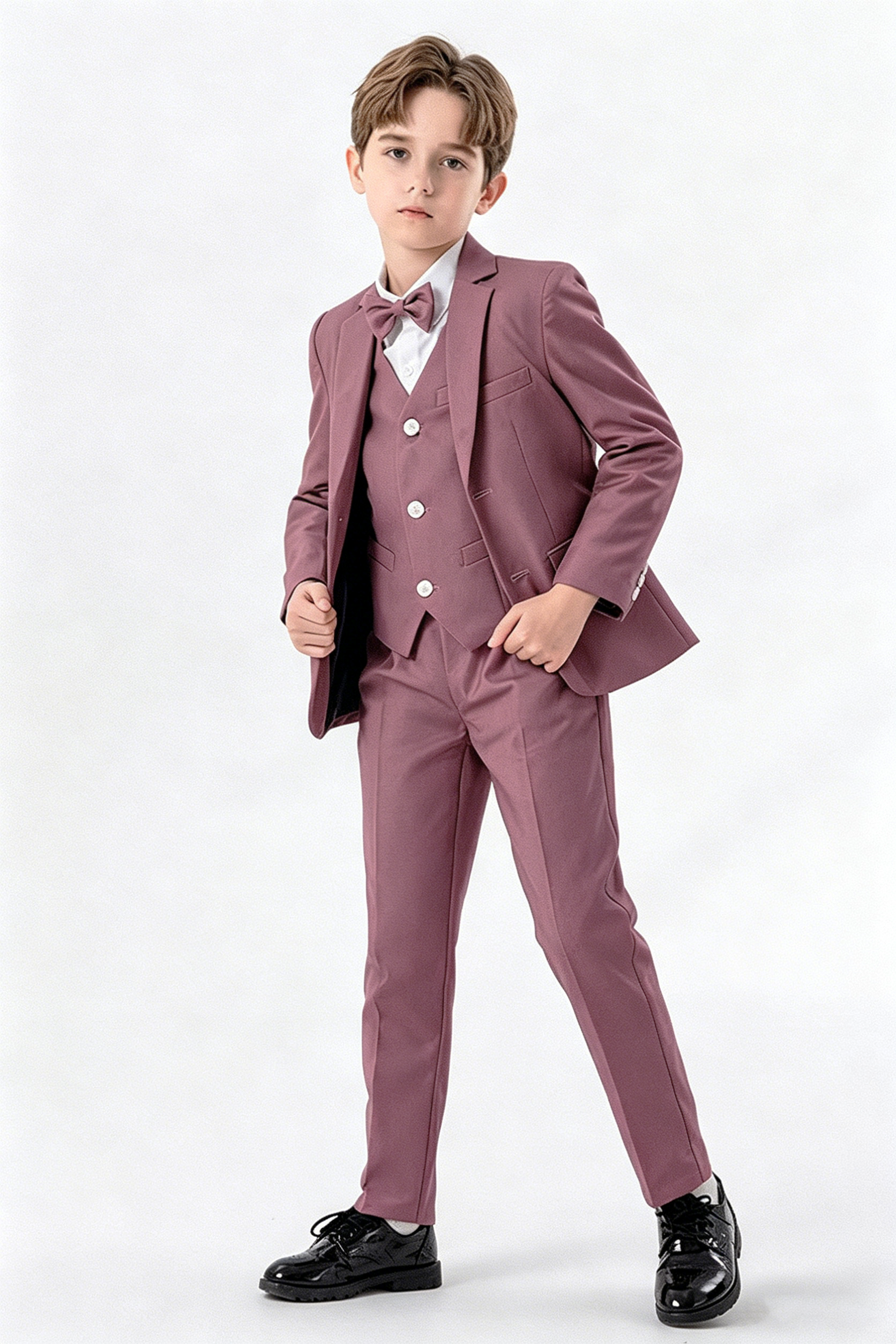 Dusty Rose Purple Single-Breasted 3-Piece Suit