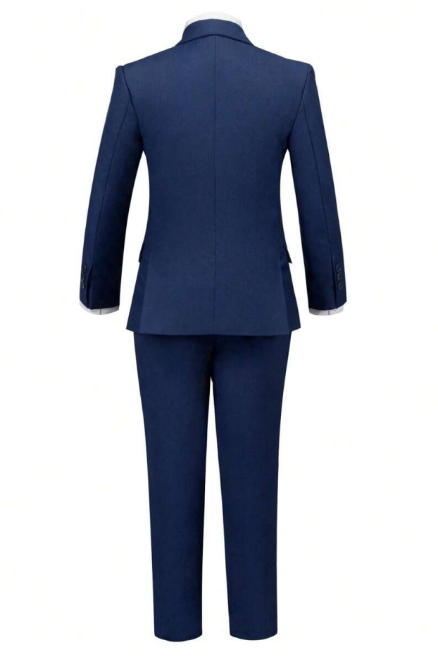 Navy Blue Single-Breasted 5-Piece Suit