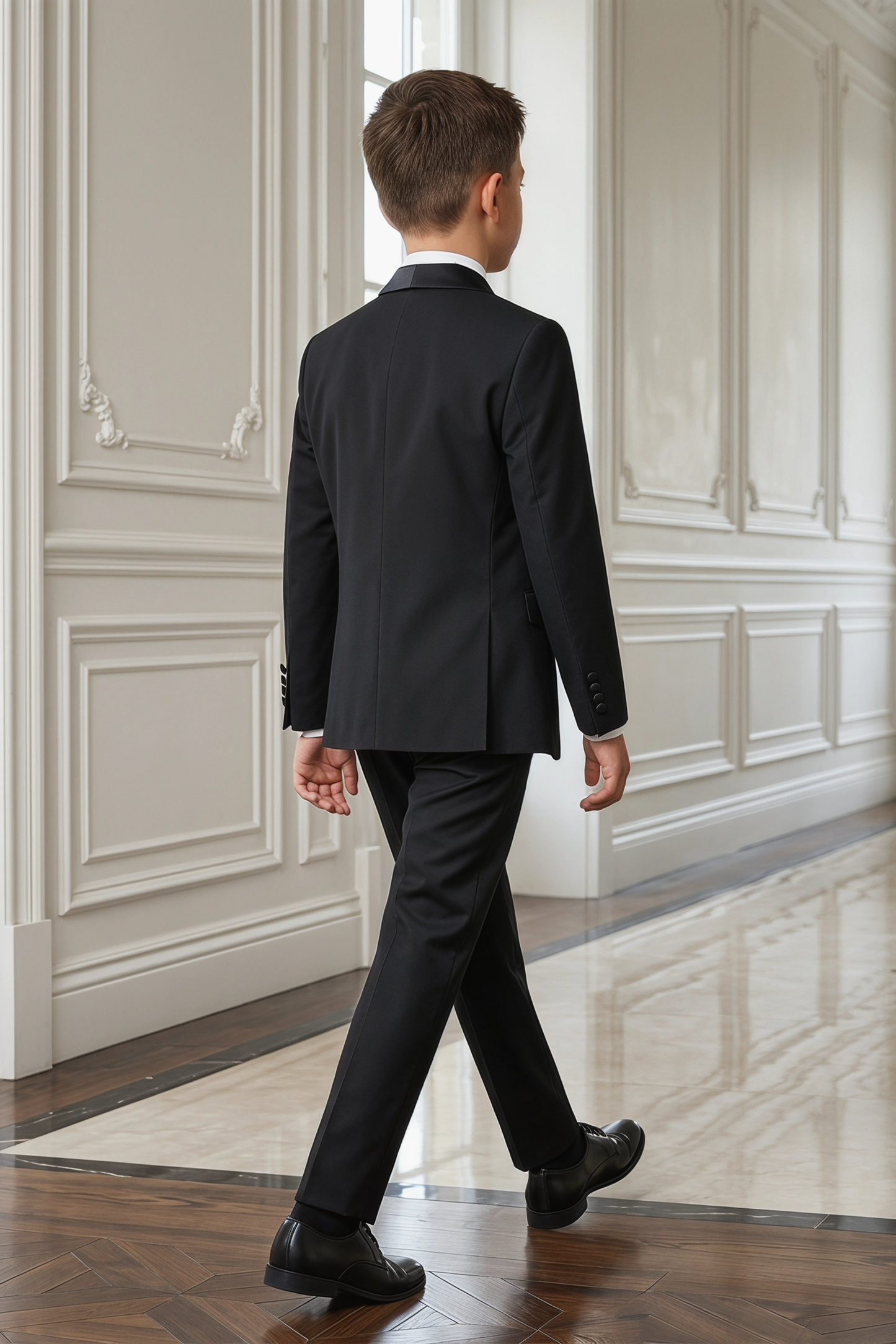 Black Plaid Satin Blend 3-Piece Suit
