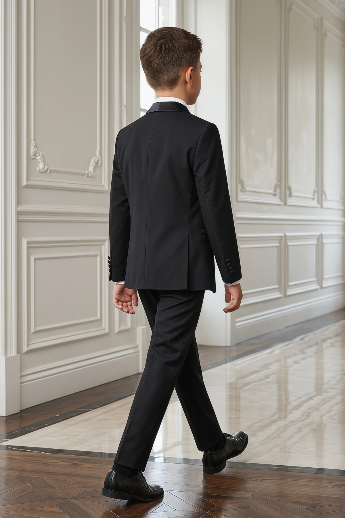Black Plaid Satin Blend 3-Piece Suit