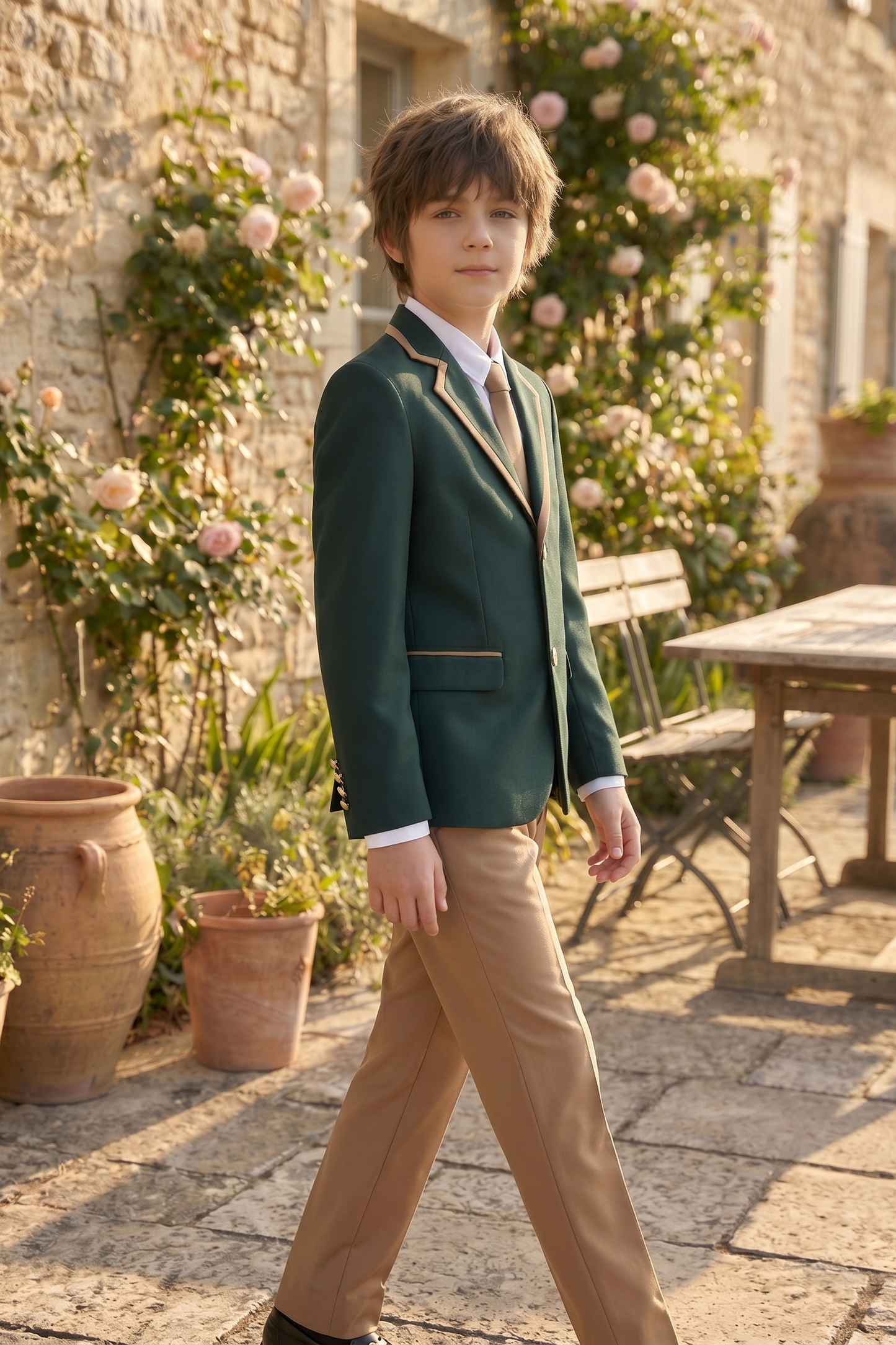 Green Serge-Blend 3-Piece Suit