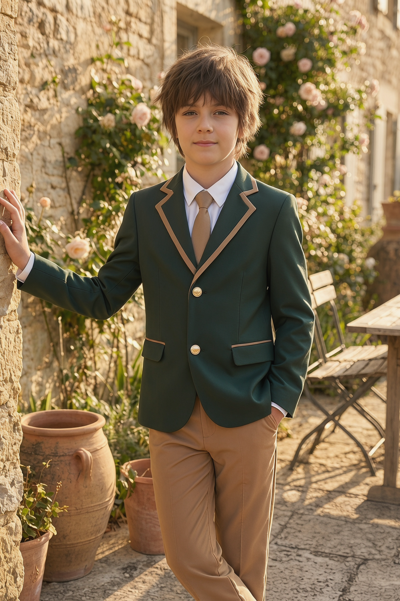 Green Serge-Blend 3-Piece Suit