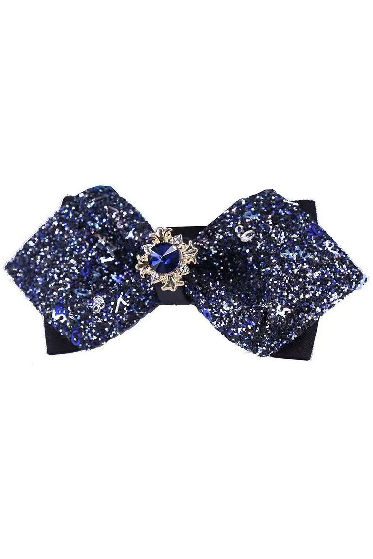 Boys Navy Blue Double-Layer Sequin Formal Bow Tie