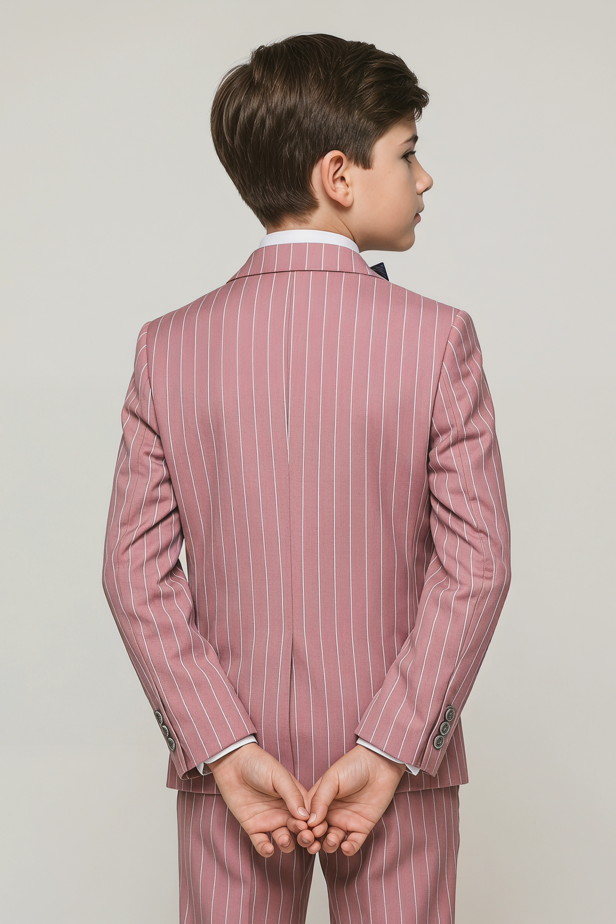 Light Pink Fine-Striped Double-Breasted 2-Piece Suit¡ªIdeal for Weddings