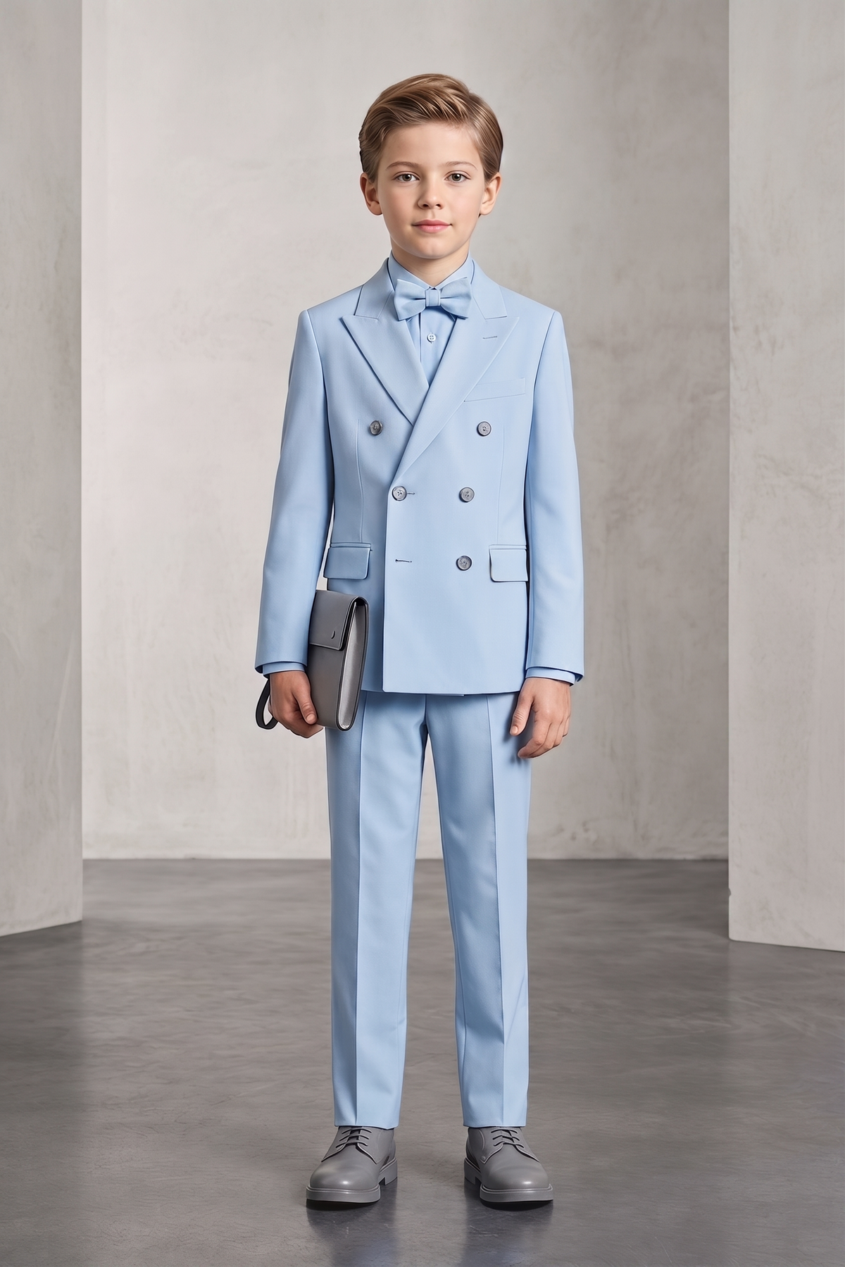 Sky Blue Double-Breasted 2-Piece Suit