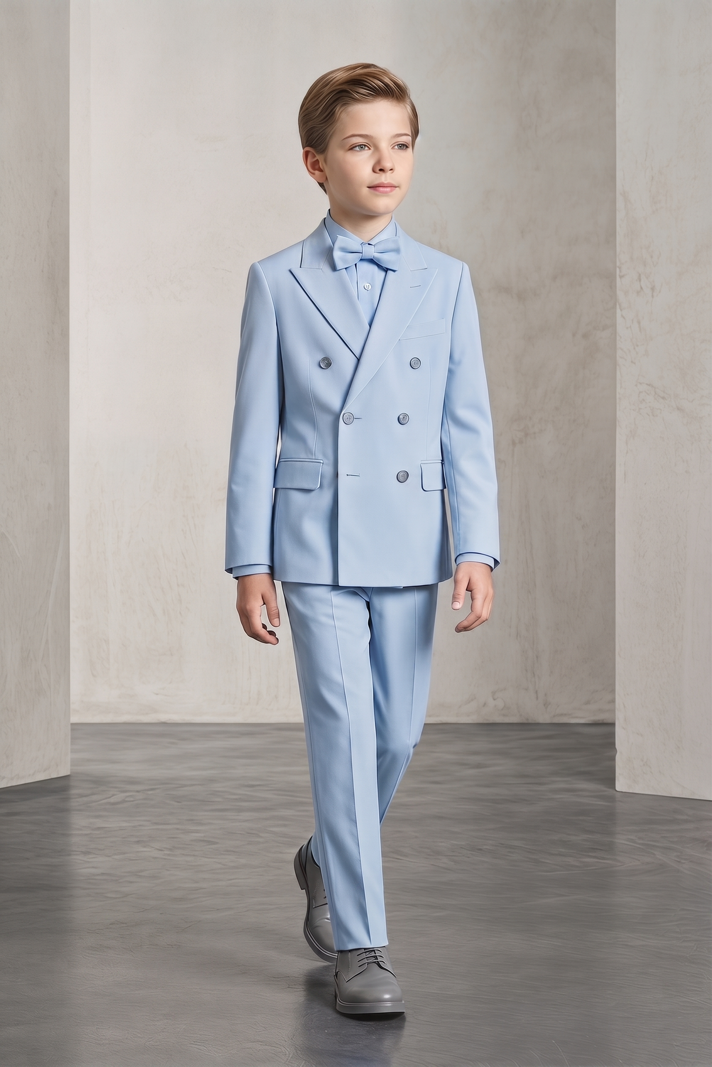 Sky Blue Double-Breasted 2-Piece Suit