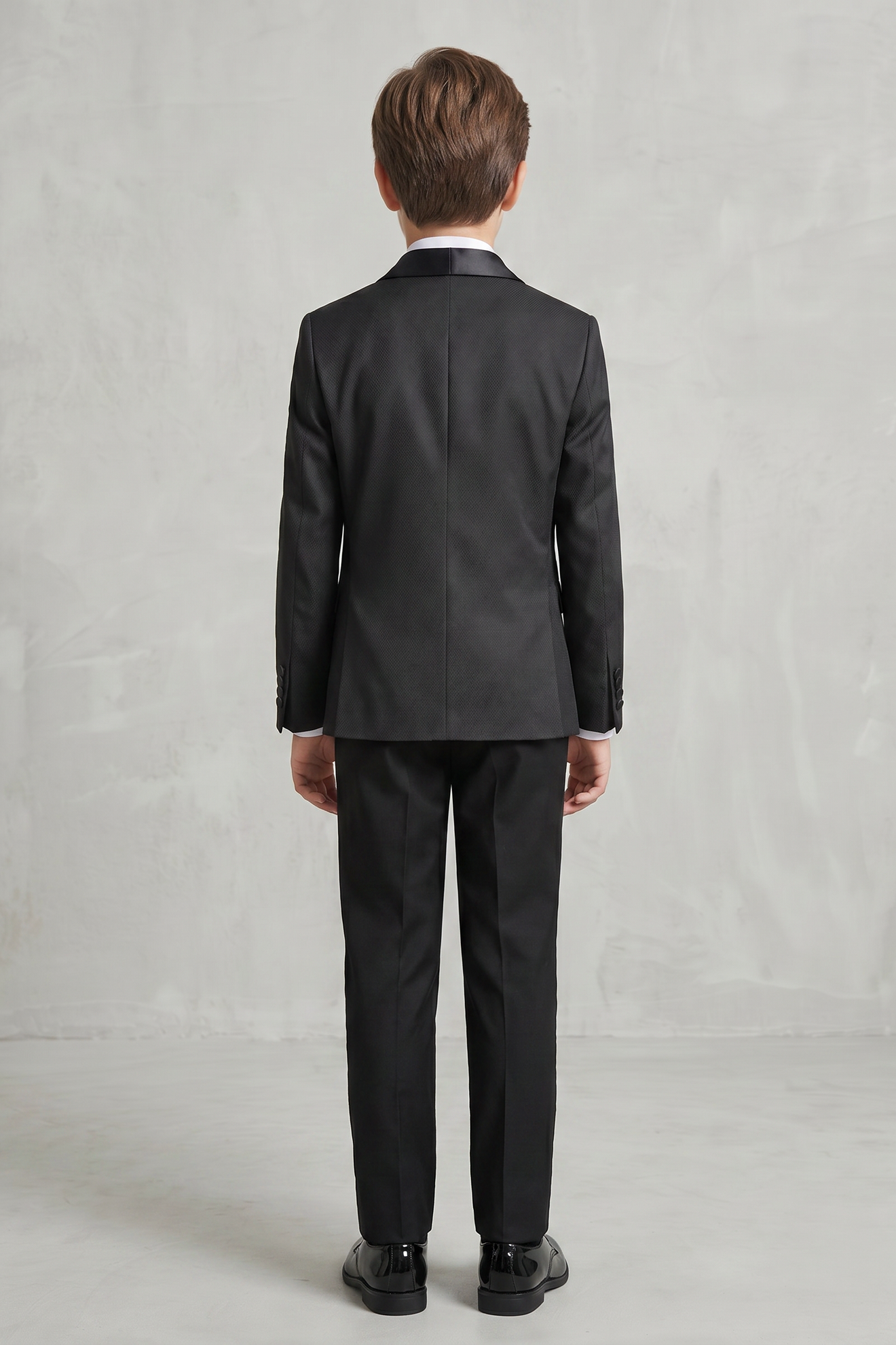 Black Satin Single-Breasted 2-Piece Suit