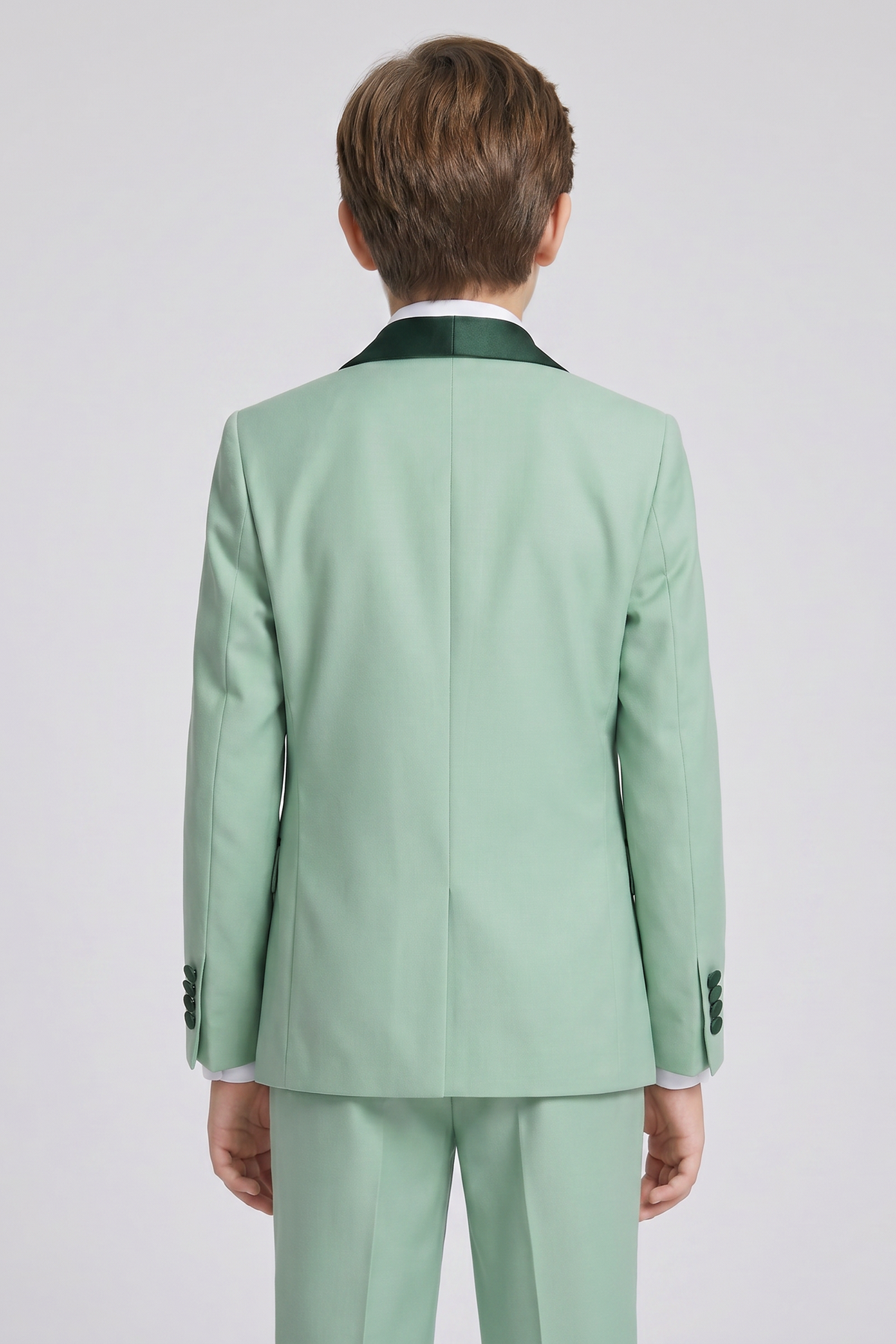 Light Green And Dark Green Color-Blocked 3-Piece Suit