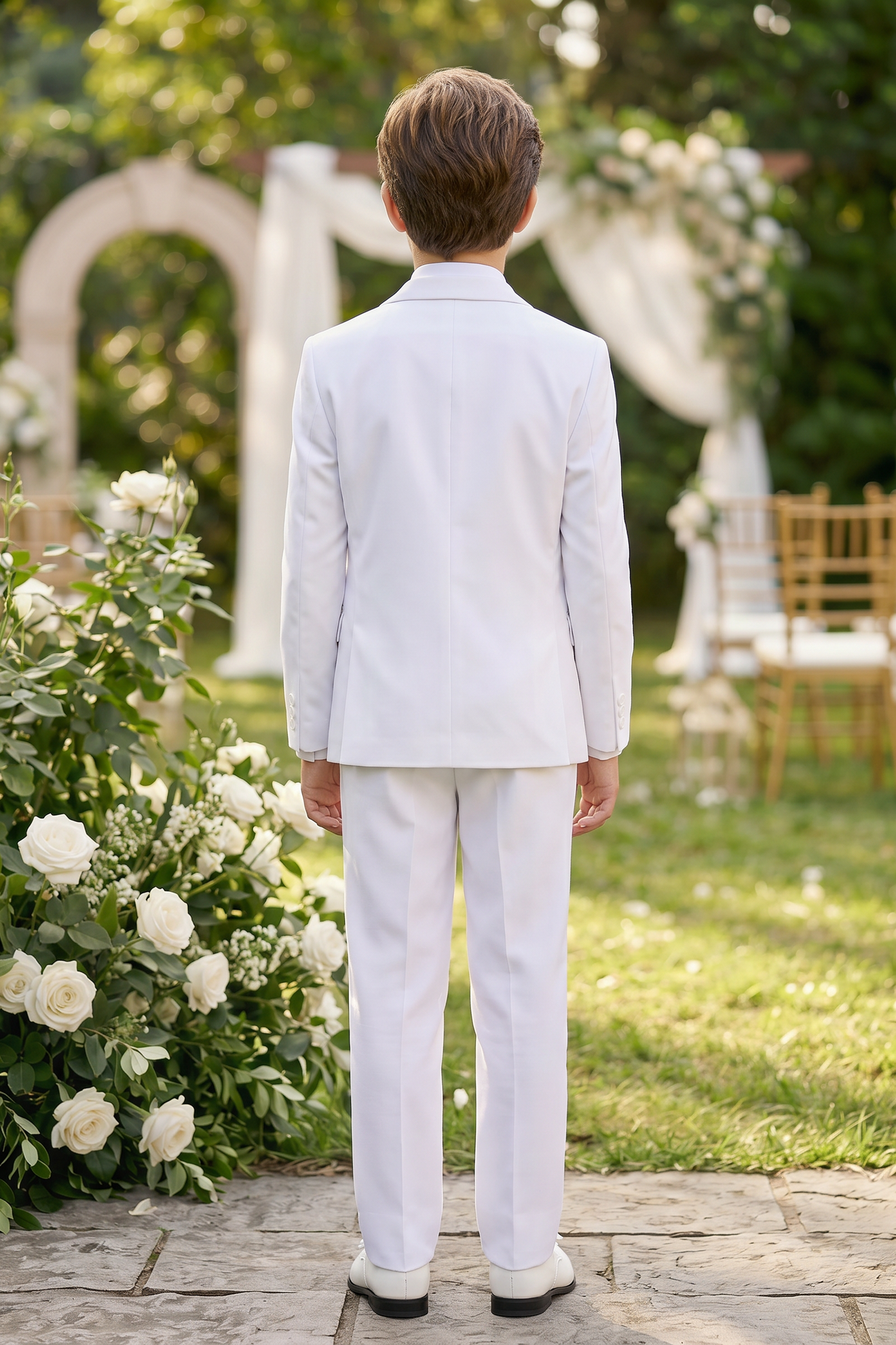 White And Light Blue Serge 3-Piece Suit