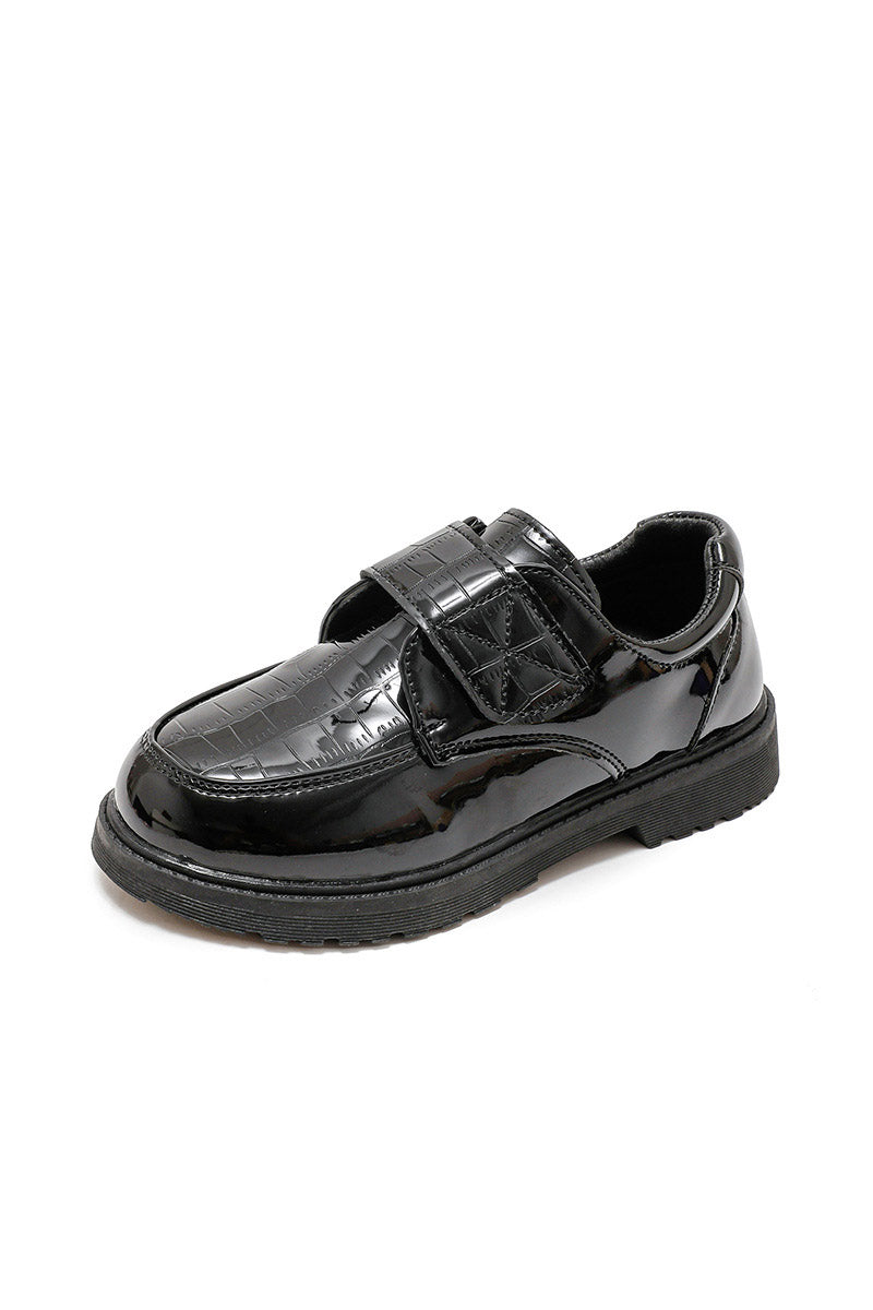 Boys Black Patent Leather Loafers for Weddings & Formal Events