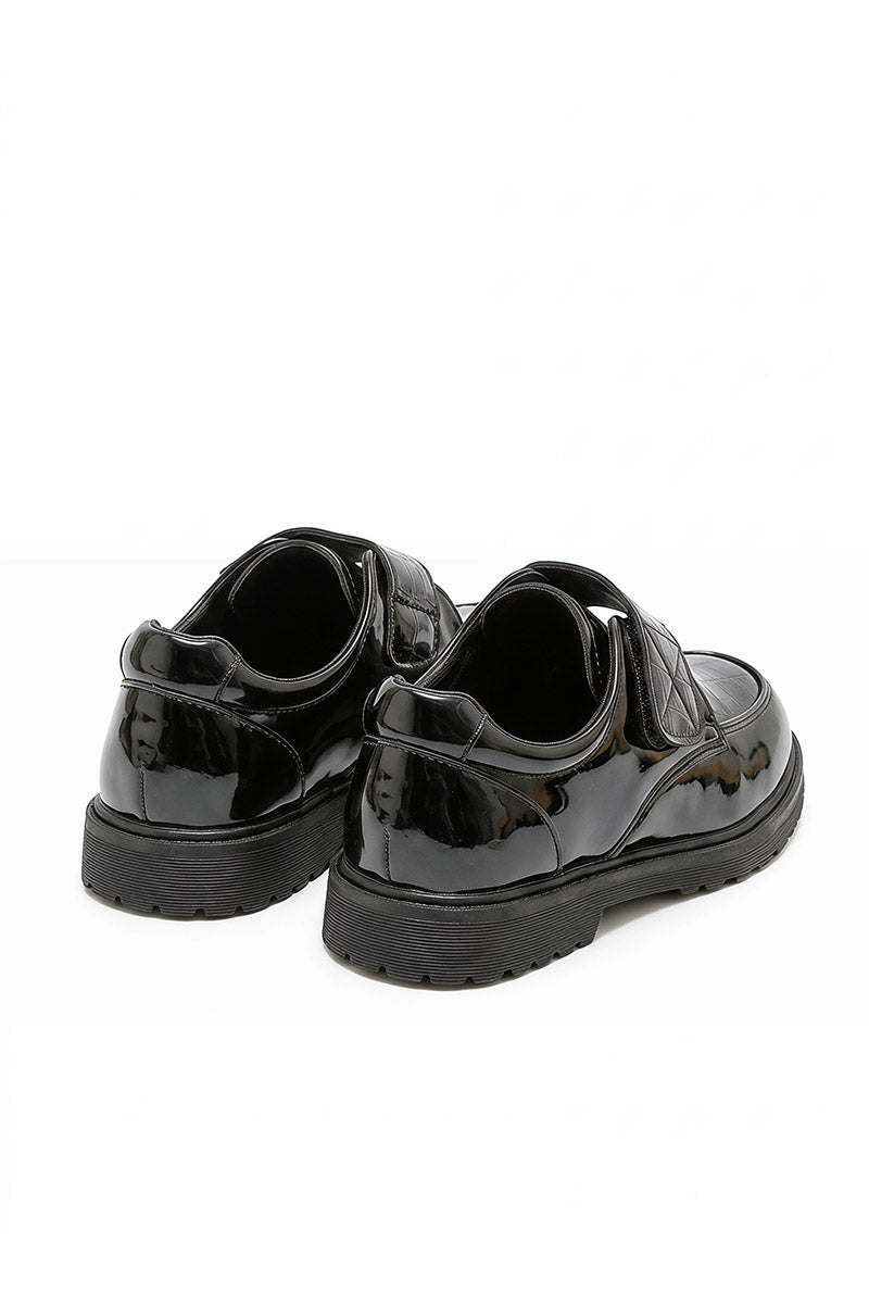 Boys Black Patent Leather Loafers for Weddings & Formal Events