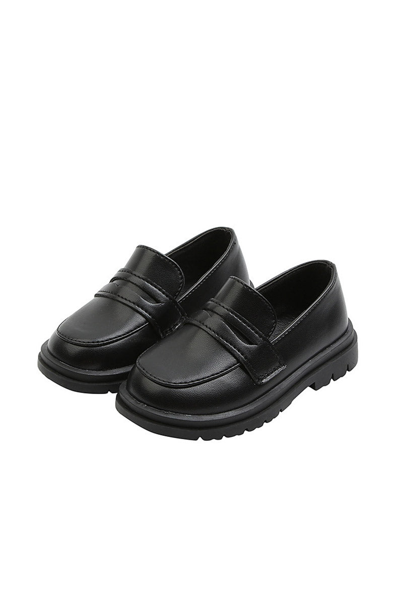 Boys Classic Black Penny Loafers for Weddings & Formal Events