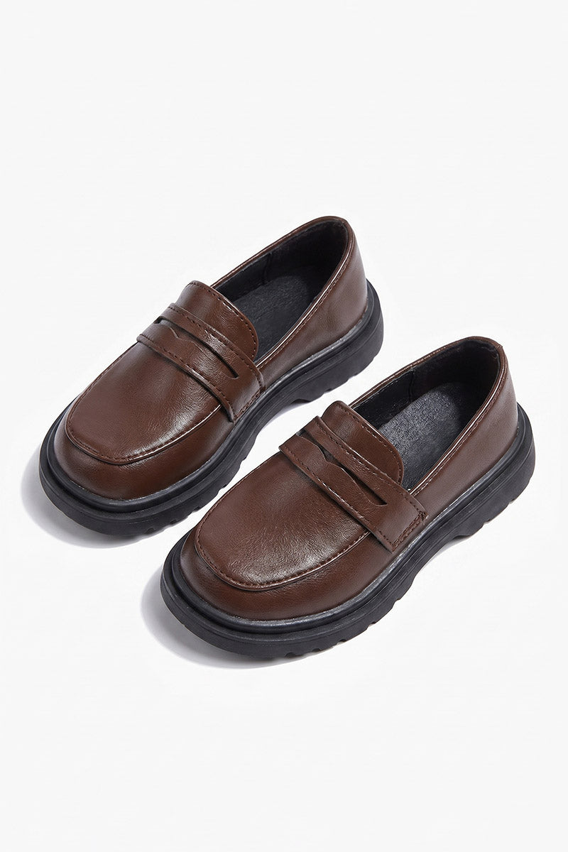 Boys Classic Black Penny Loafers for Weddings & Formal Events