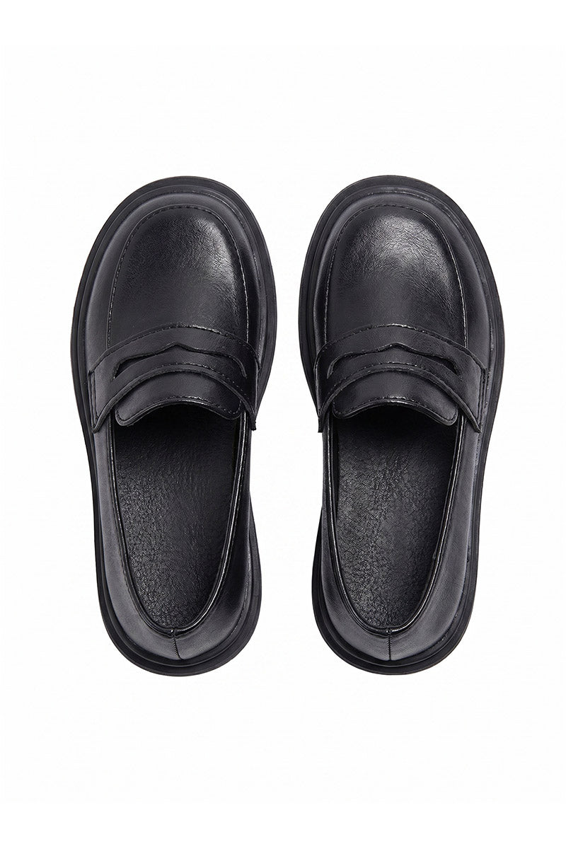 Boys Classic Black Penny Loafers for Weddings & Formal Events