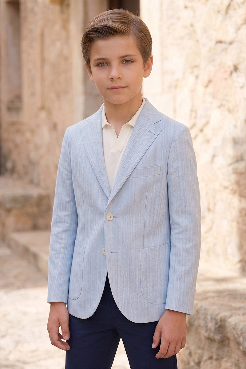 Boys Light BlueBlazer with Navy Trousers 2-Piece Suit