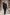 Black Cotton Linen Asymmetrical Placket 2-Piece Suit