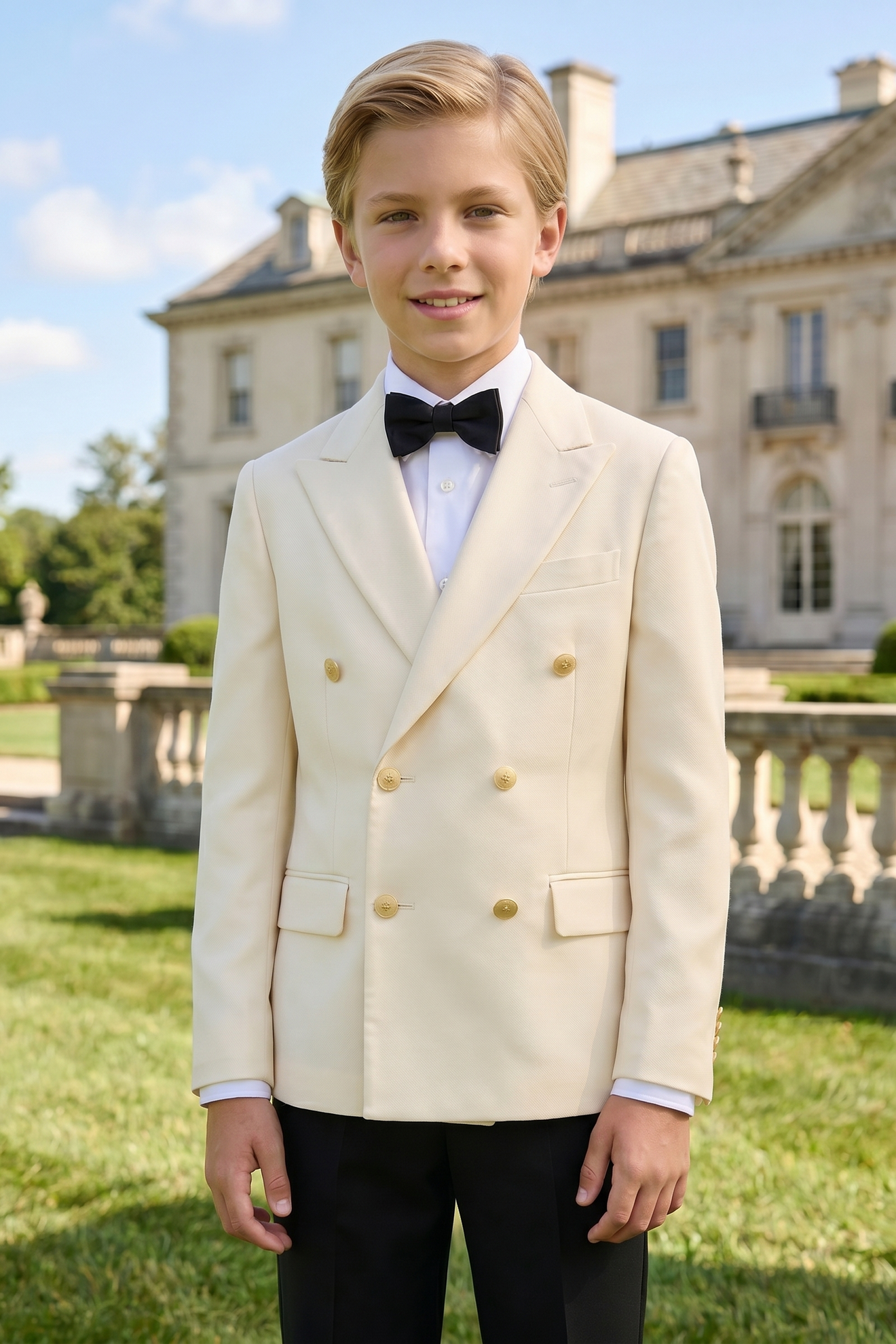 Light Apricot Serge Double-Breasted 2?Piece Suit