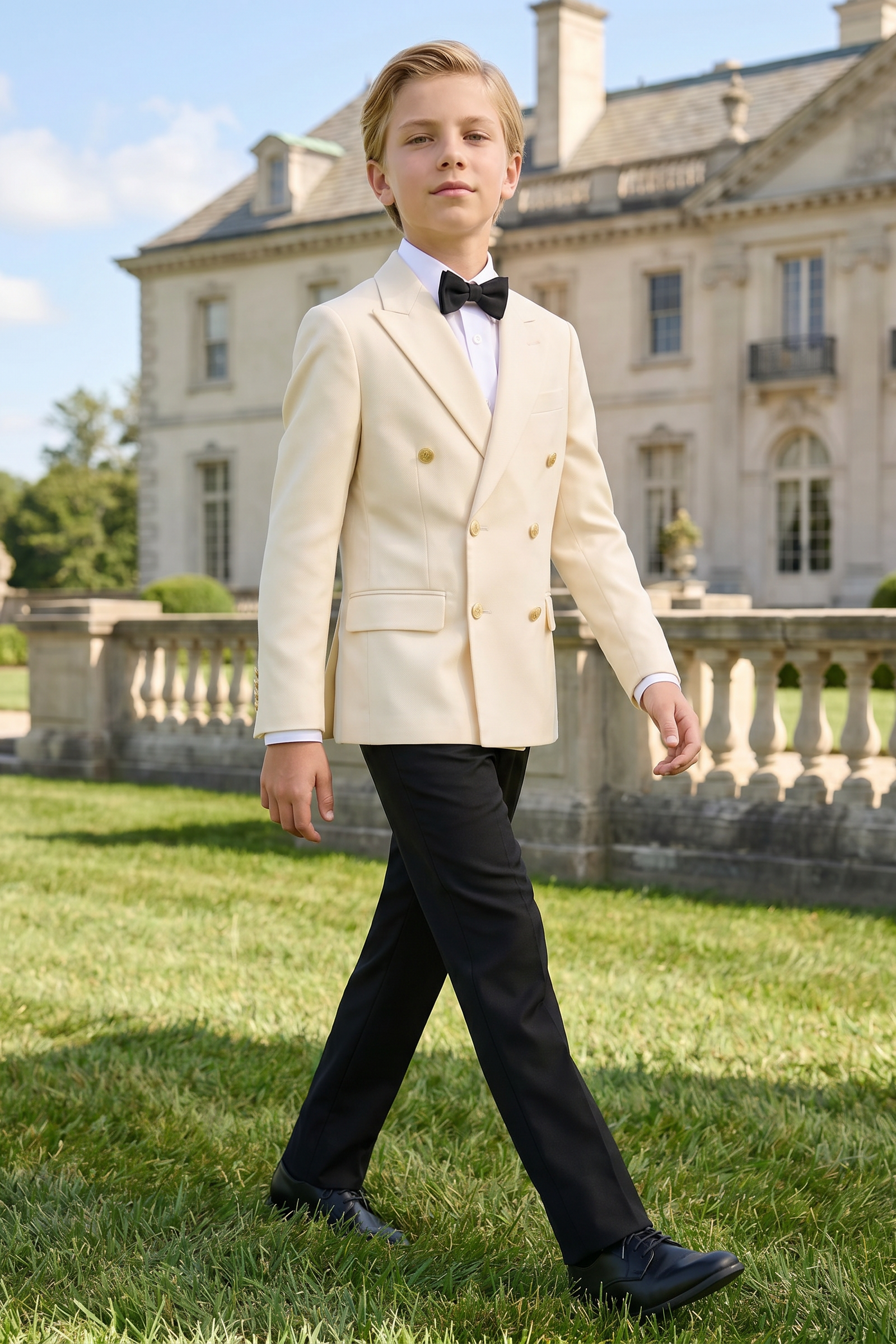 Light Apricot Serge Double-Breasted 2?Piece Suit