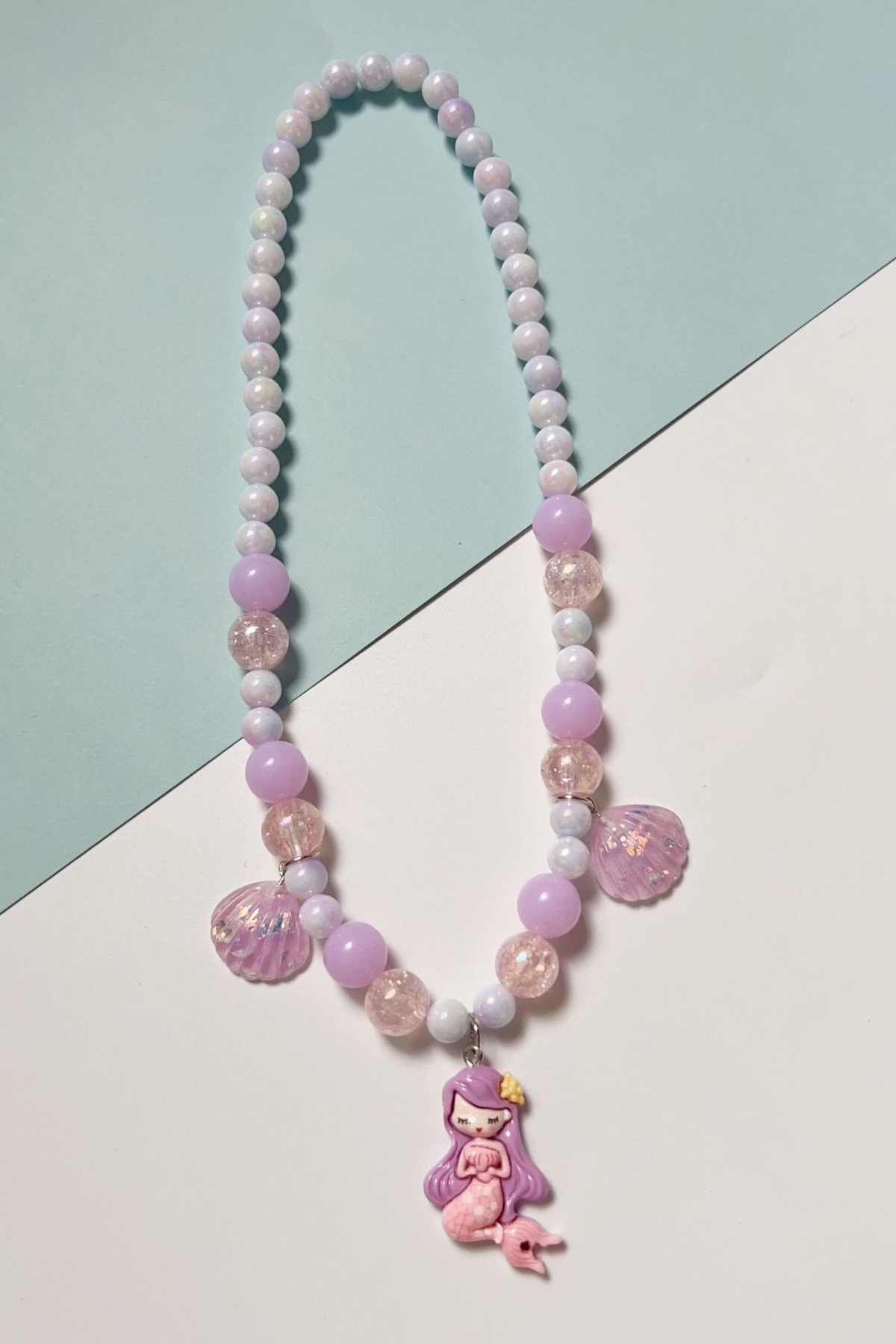 Cute and Elastic Resin Acrylic Mermaid Necklace for Girls