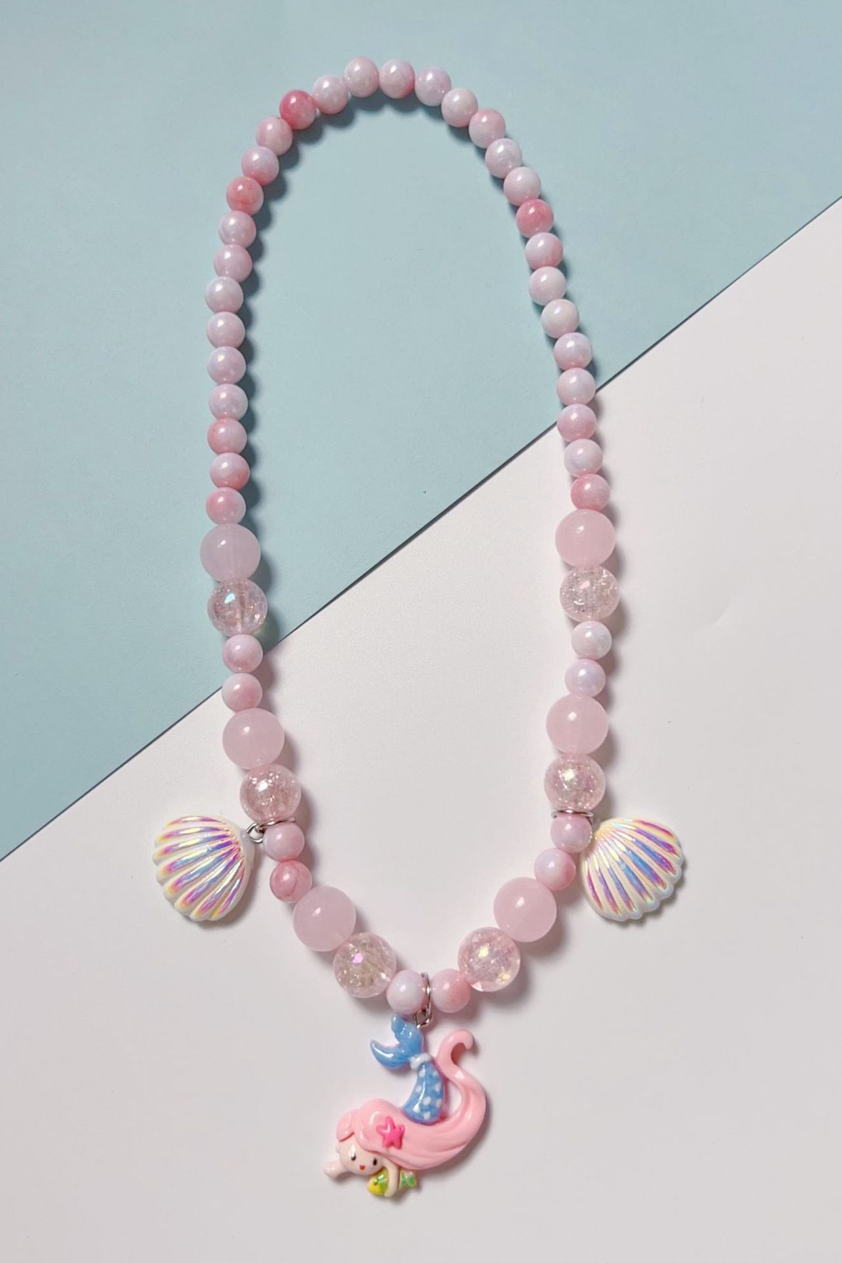 Cute and Elastic Resin Acrylic Mermaid Necklace for Girls