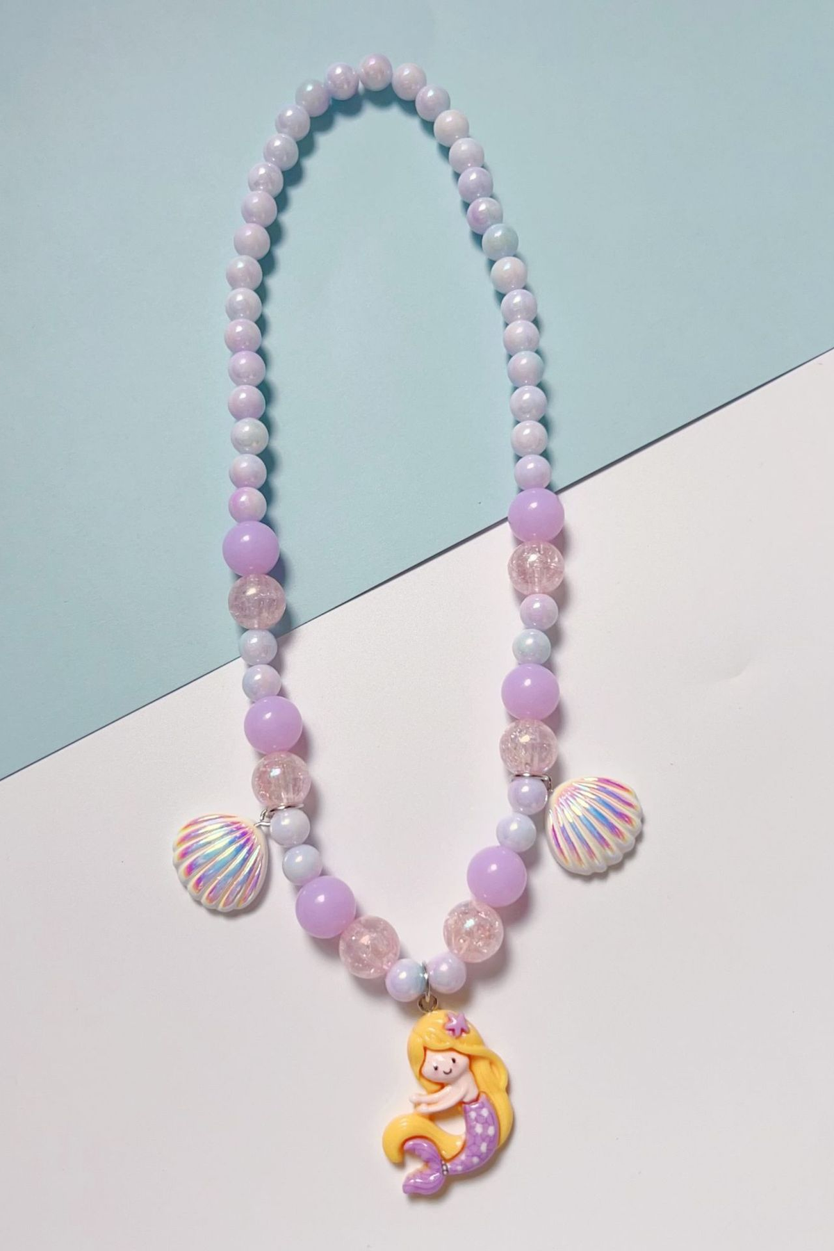 Cute and Elastic Resin Acrylic Mermaid Necklace for Girls
