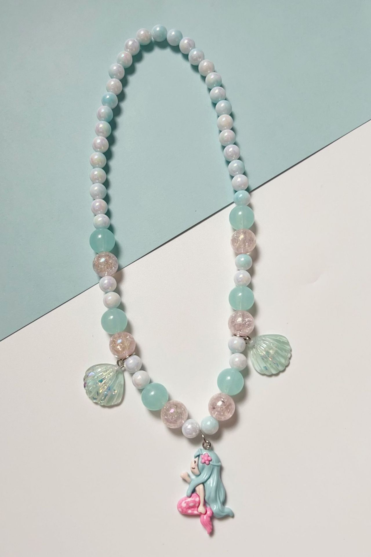 Cute and Elastic Resin Acrylic Mermaid Necklace for Girls