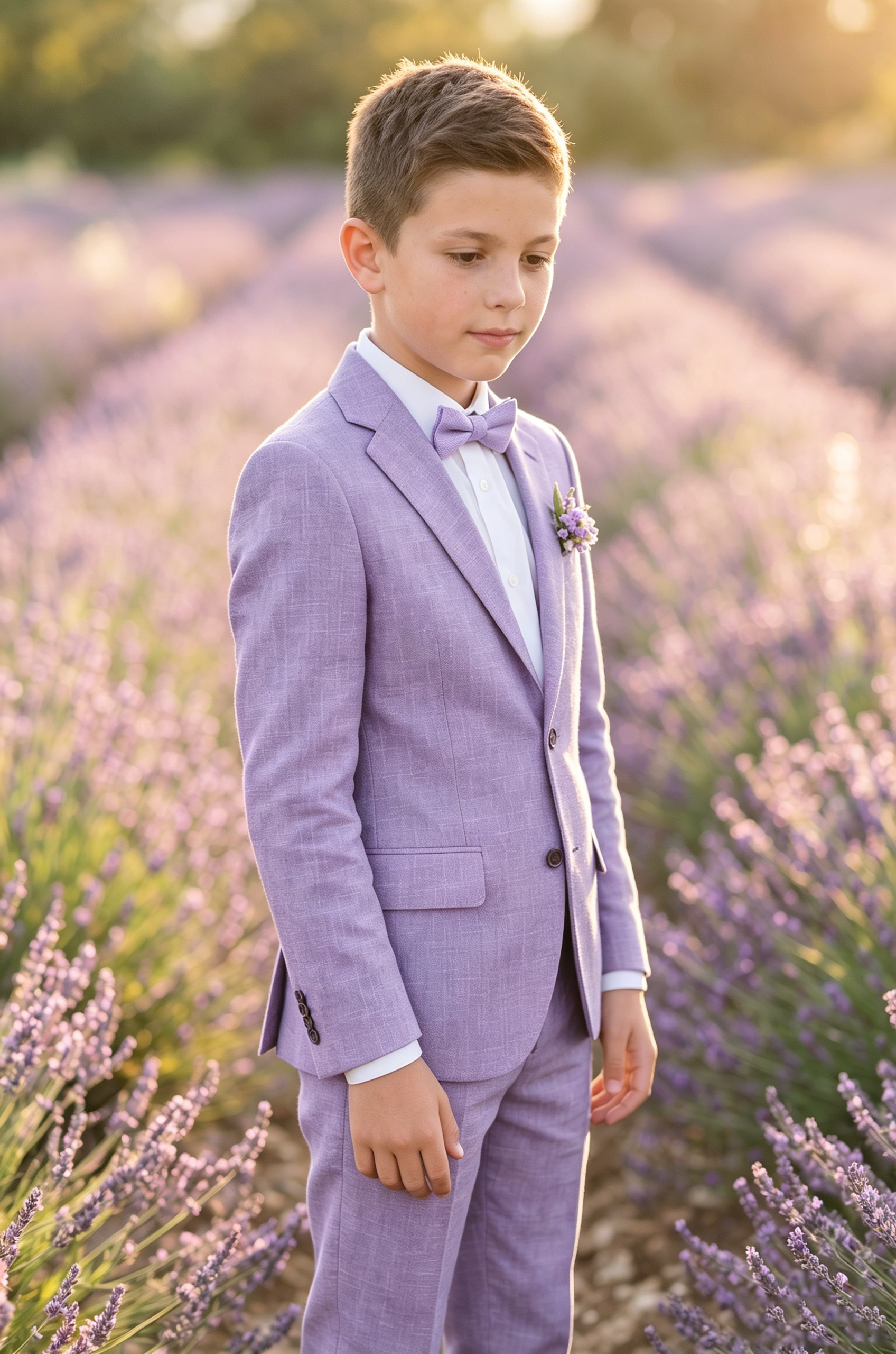 Lavender Cotton-Linen Blend Single-Breasted 2-Piece Suit