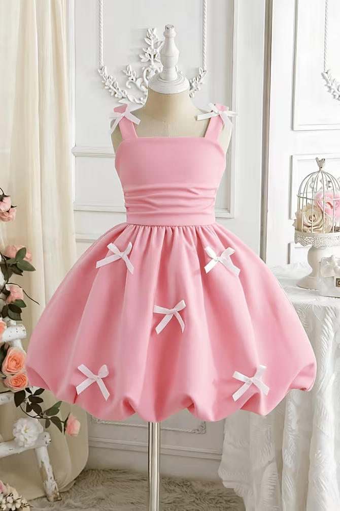 Sage Green High-Quality White Bows Four-Way Stretch Camisole Dress
