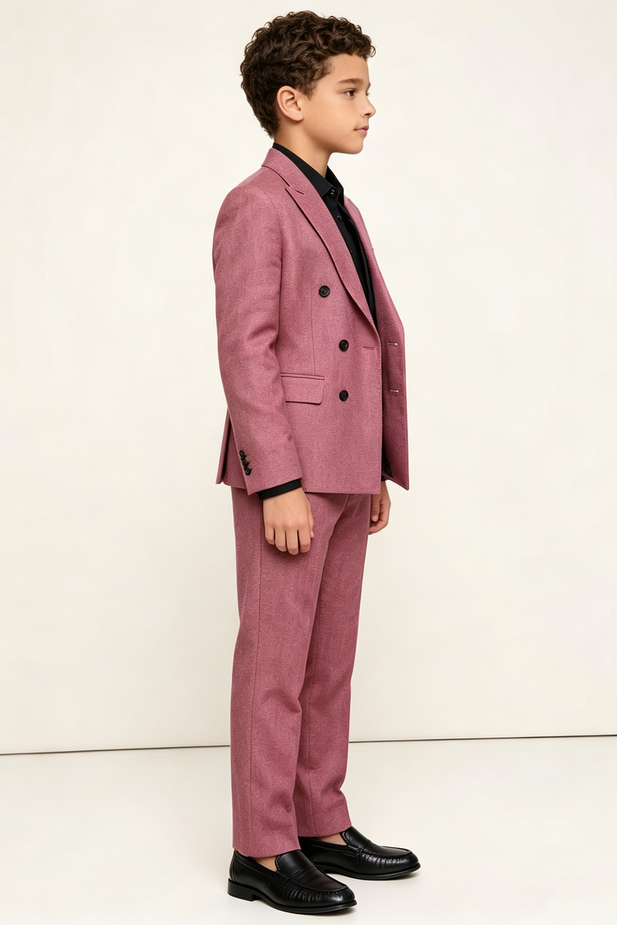 Dusty Pink Cotton-Linen Blend Double-Breasted 2-Piece Suit