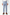 Denim Blue White Pinstripe Serge-Blend Straight-Leg Pants
