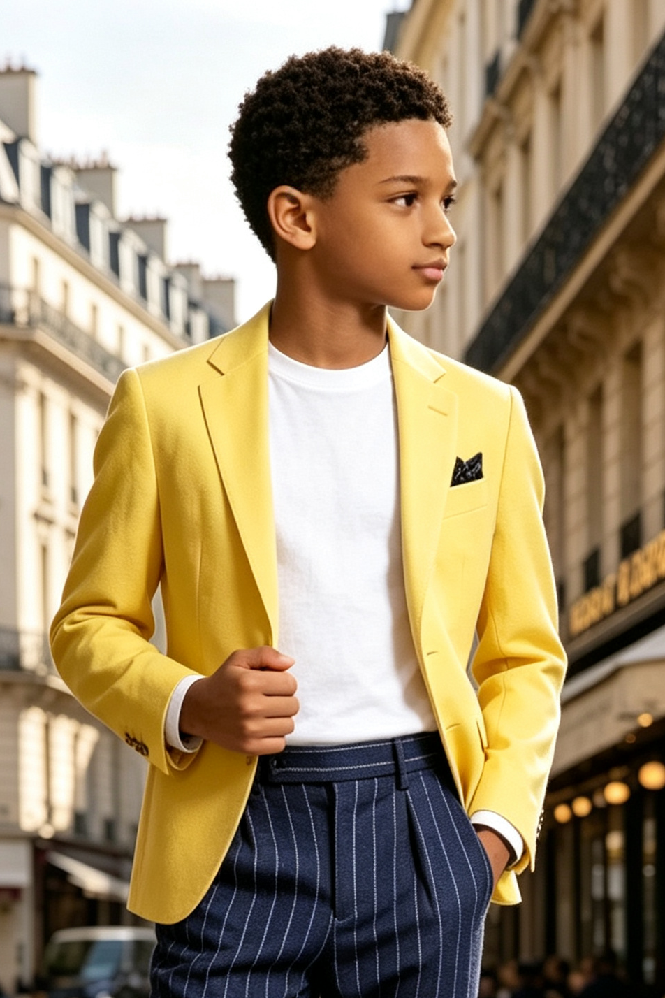 Boys Bright Yellow Cotton Linen Blend Single Breasted Formal Suit Blazer Jacket