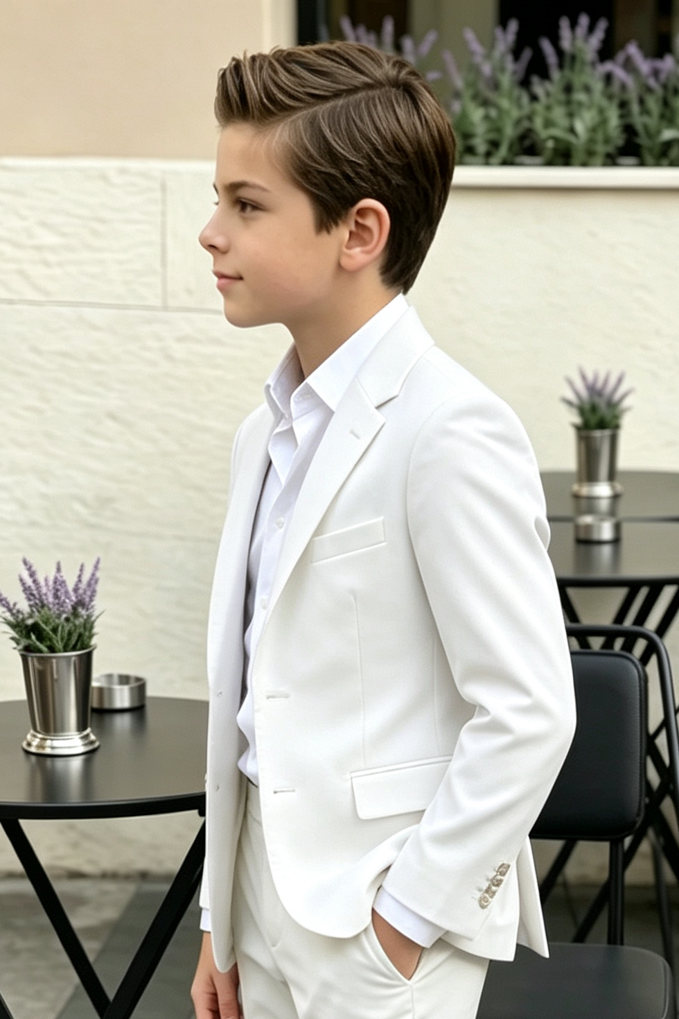 White Serge Blend Single Breasted Formal Suit Blazer Jacket
