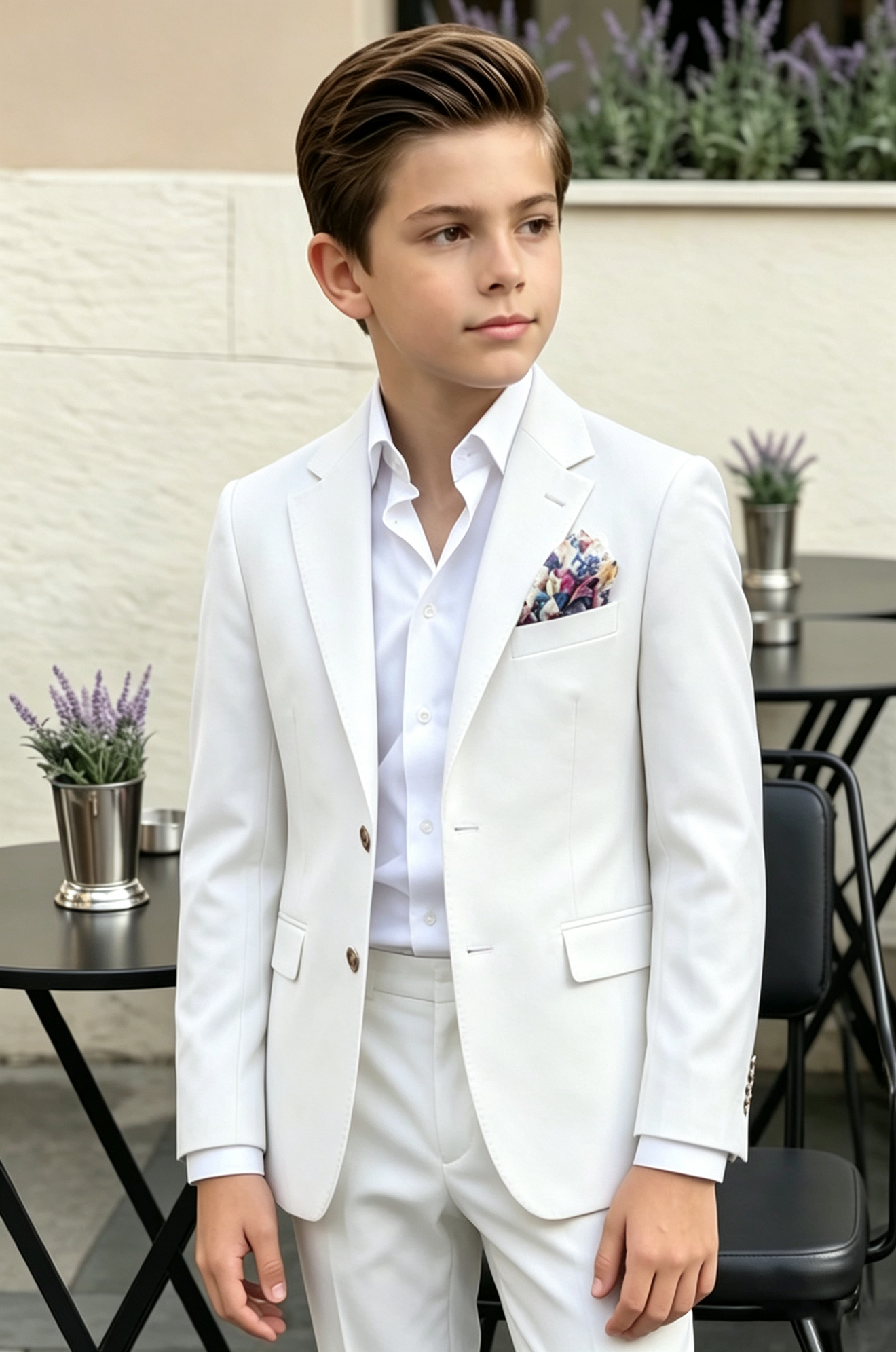 White Serge Blend Single Breasted Formal Suit Blazer Jacket