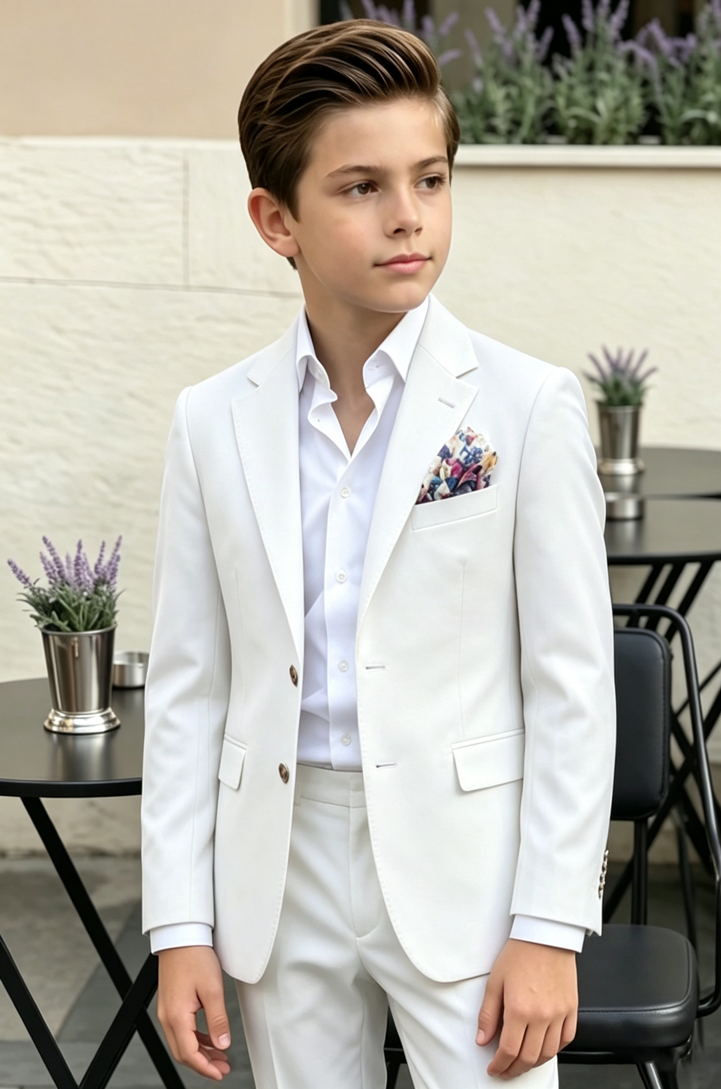 White Serge Blend Single Breasted Formal Suit Blazer Jacket