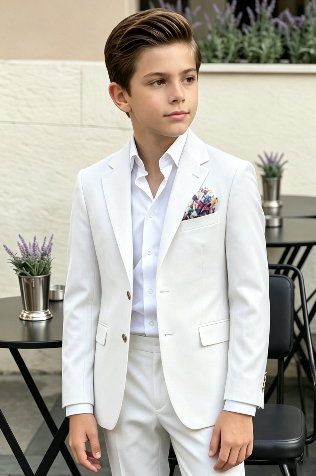 White Serge Blend Single Breasted Formal Suit Blazer Jacket
