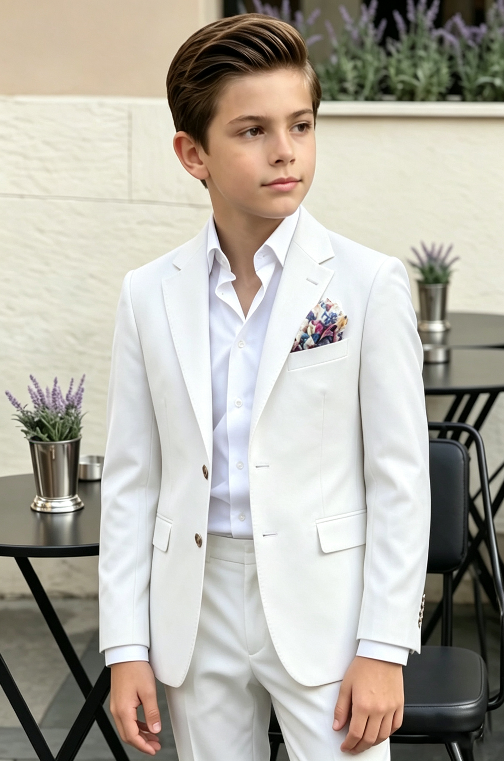 White Serge Blend Single Breasted Formal Suit Blazer Jacket