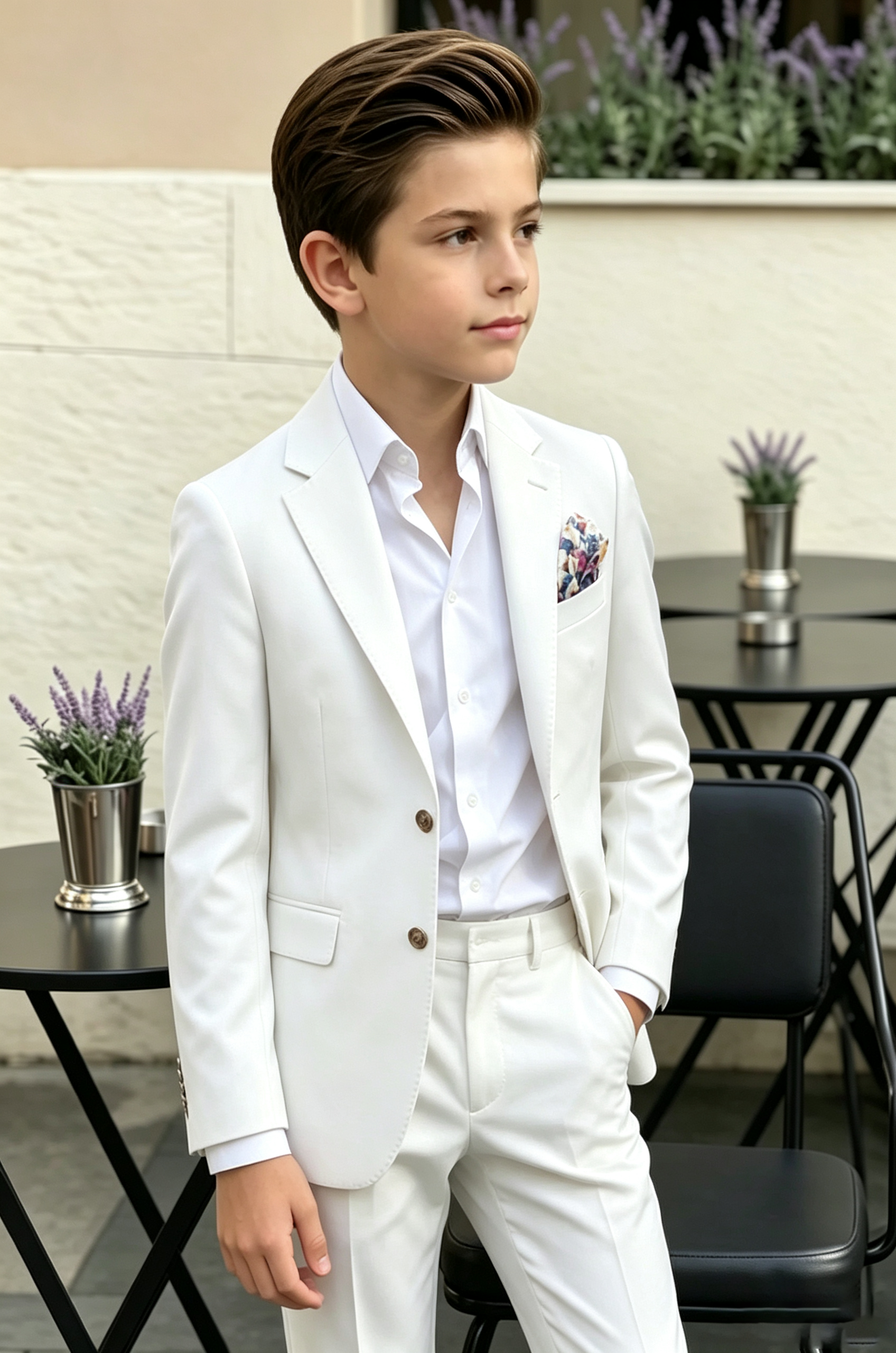White Serge Blend Single Breasted Formal Suit Blazer Jacket