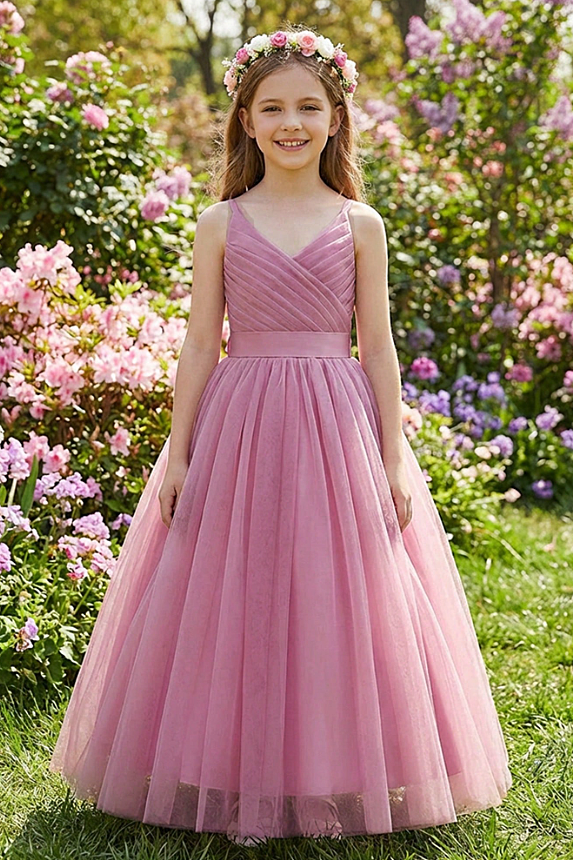 Light Blue Spaghetti Strap Satin Bow Multi-Layer Tulle A-Line Dress