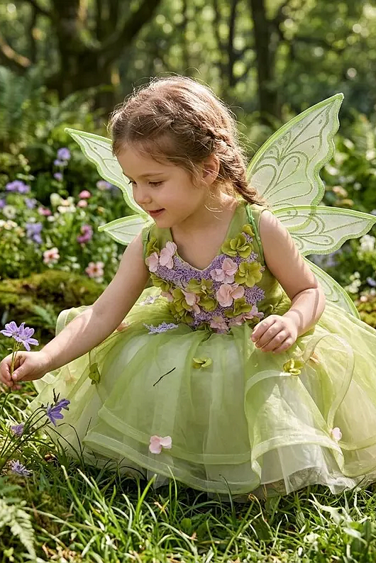 Sage Green 3D Floral Lace Tulle A-Line Flower Girl Tutu Dress
