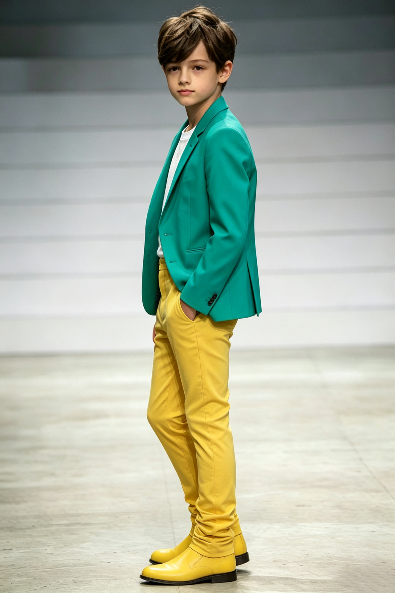 Emerald Green Twill Blend Single Breasted Tailored Suit Blazer