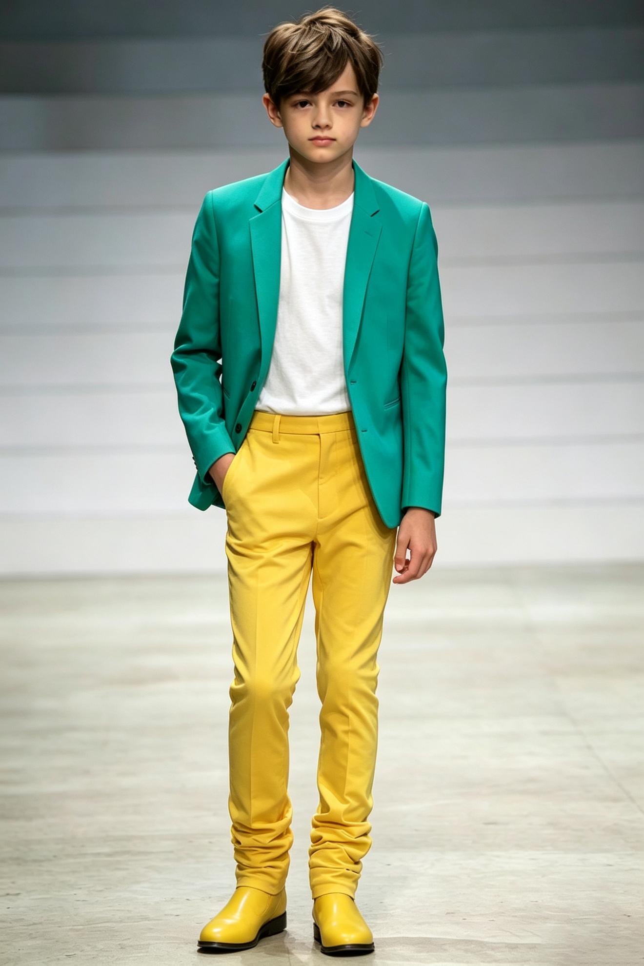 Emerald Green Twill Blend Single Breasted Tailored Suit Blazer