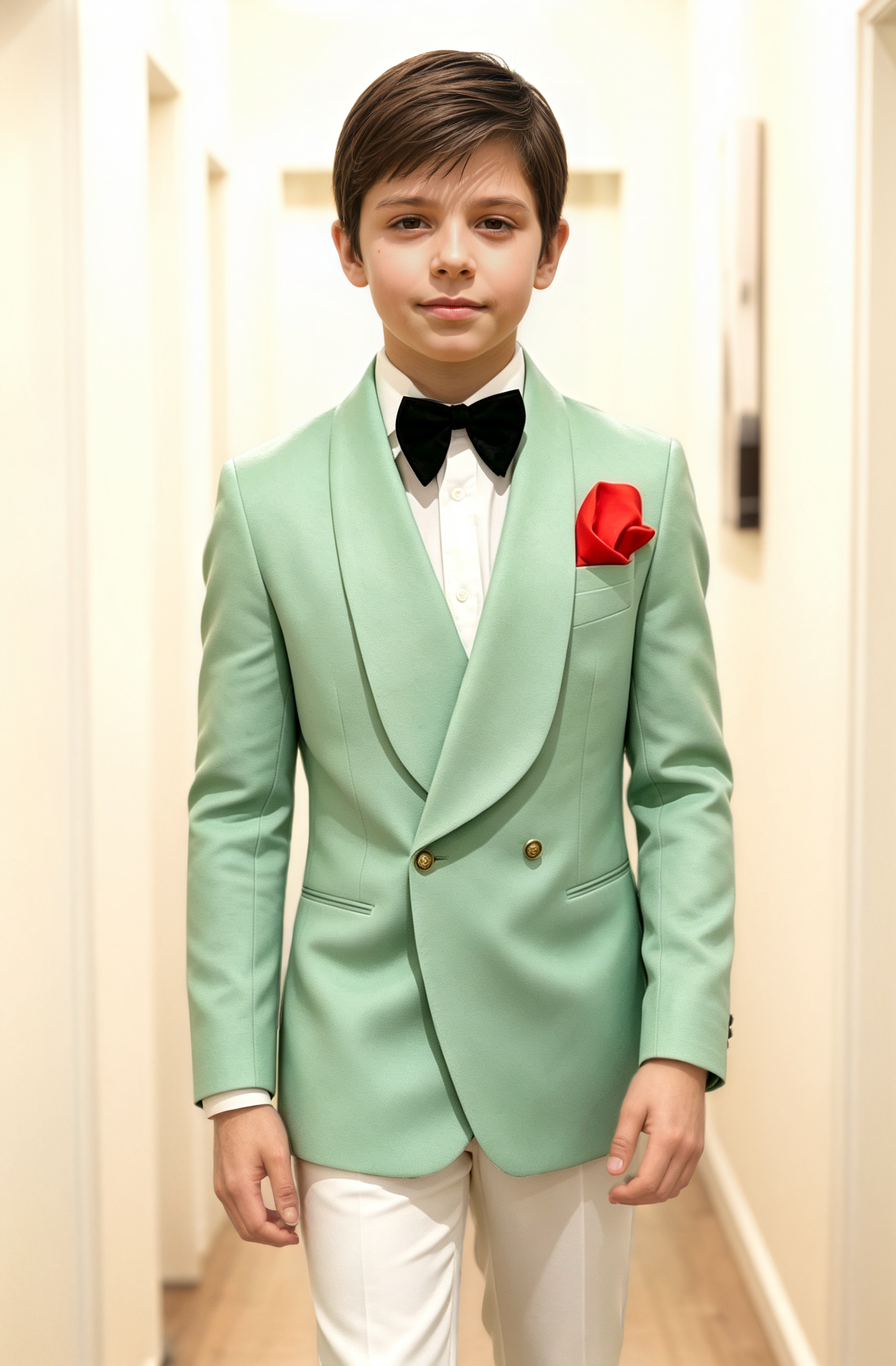 Mint Green Serge Blend Shawl Lapel Double Breasted Formal Tuxedo Blazer