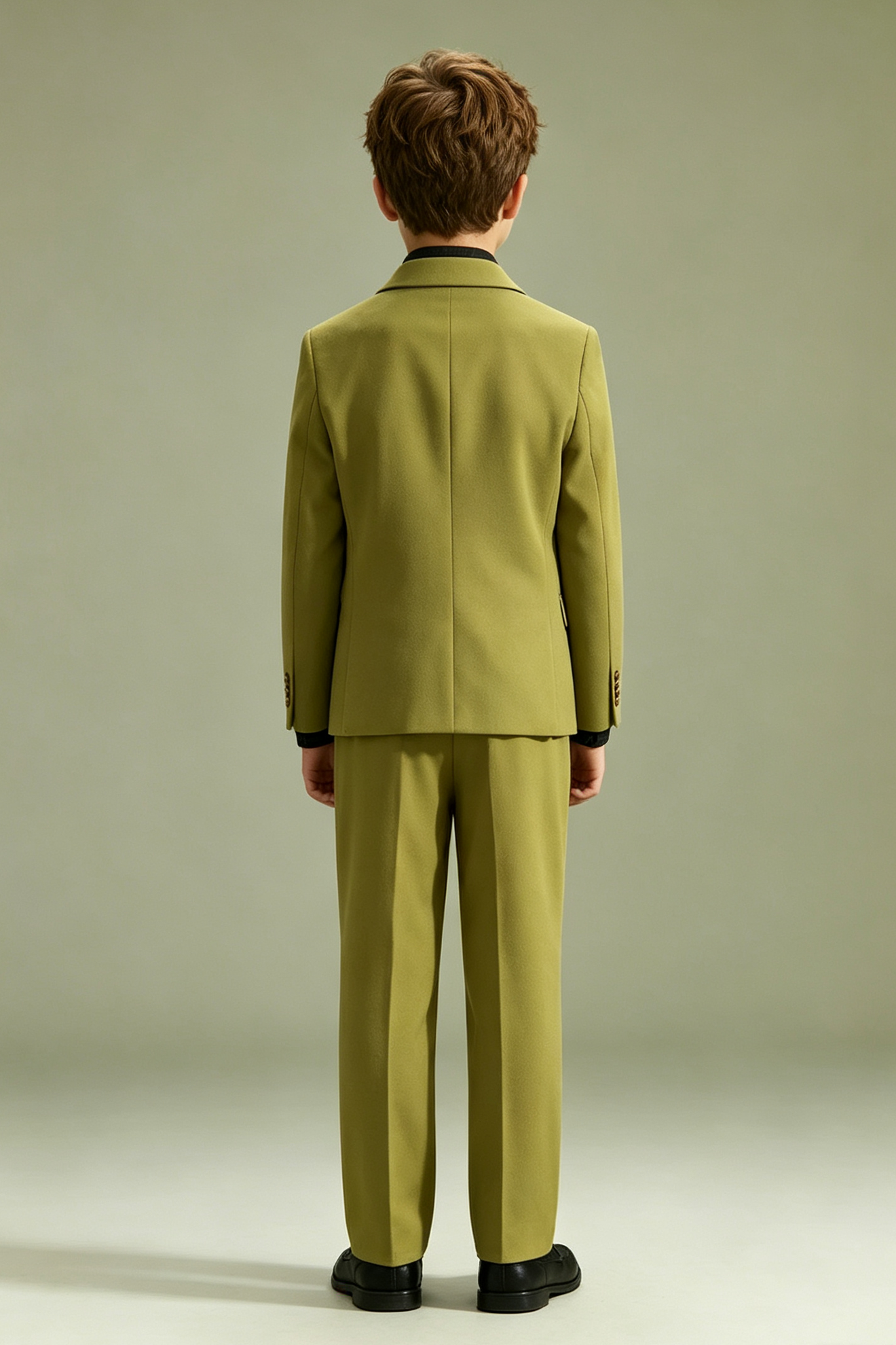 Olive Green Solid Twill Single Breasted Blazer 2-Piece Suit