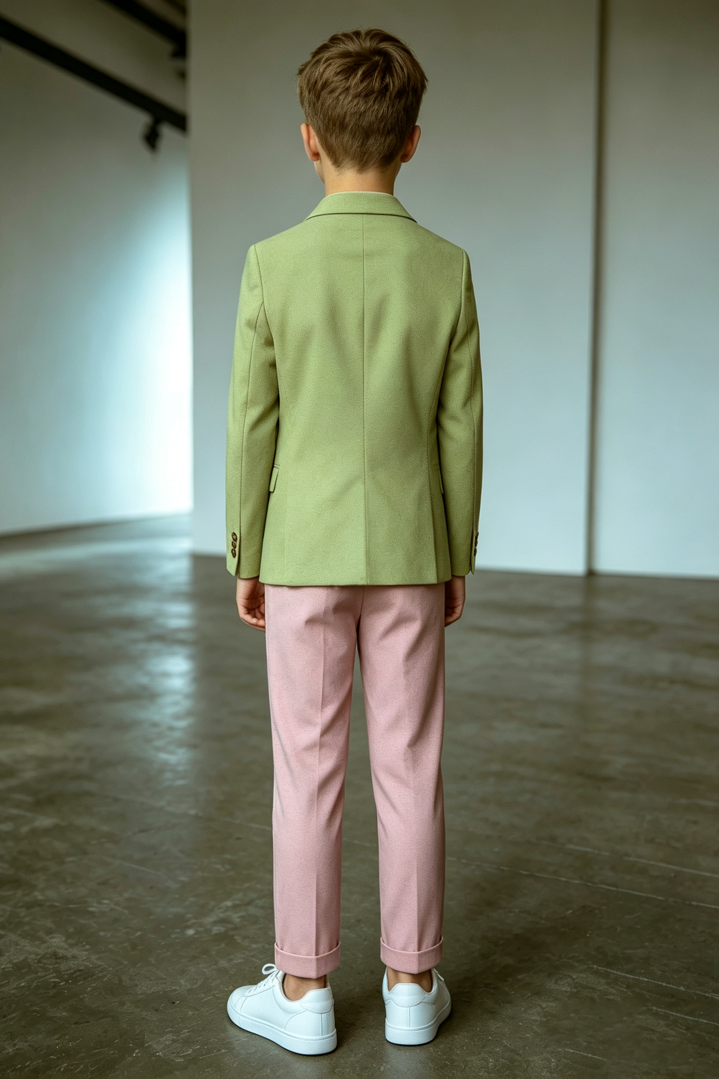 Grass Green Twill Blend Single Breasted Standalone Blazer