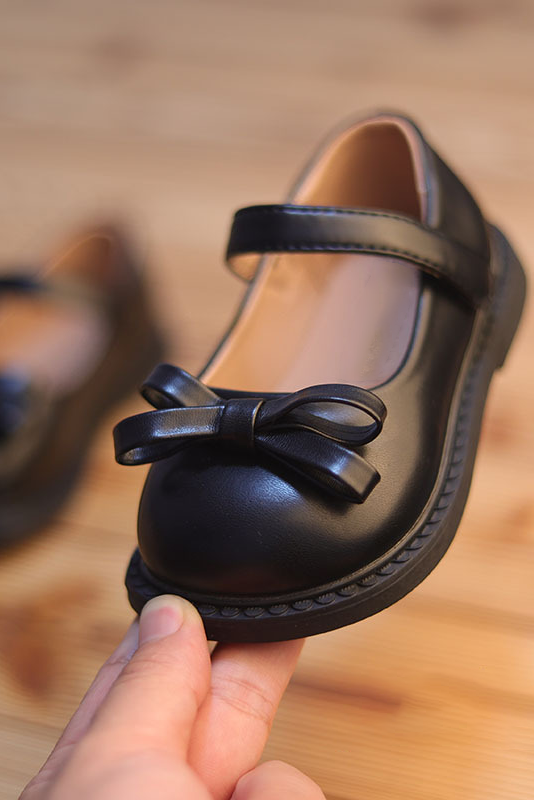 Ivory PU Leather Bow Mary Jane Academy Style Shoes