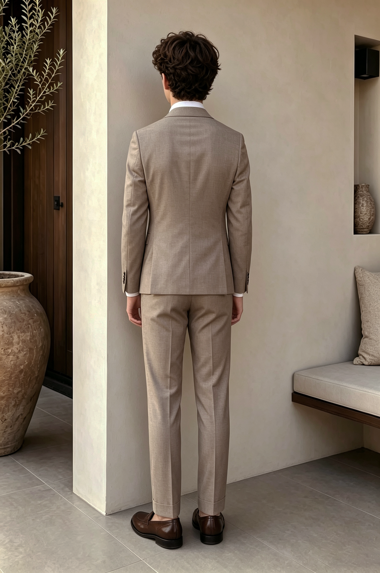 Oat Grey Cotton Linen Blend Single Breasted 2-Piece Suit