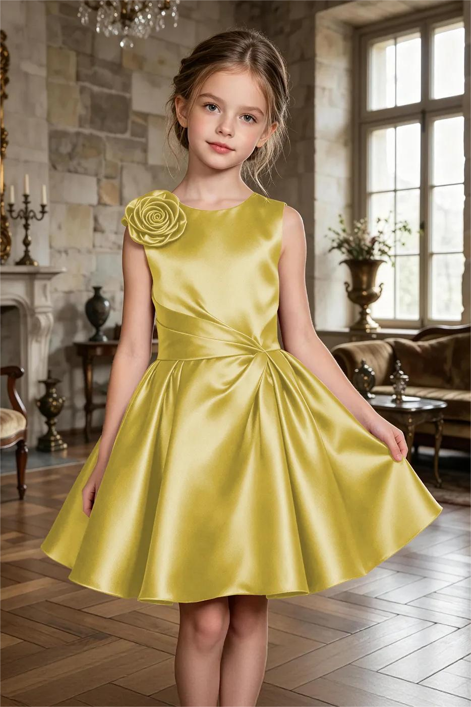 Burgundy Sleeveless Satin 3D Rose Applique A‑Line Formal Dress