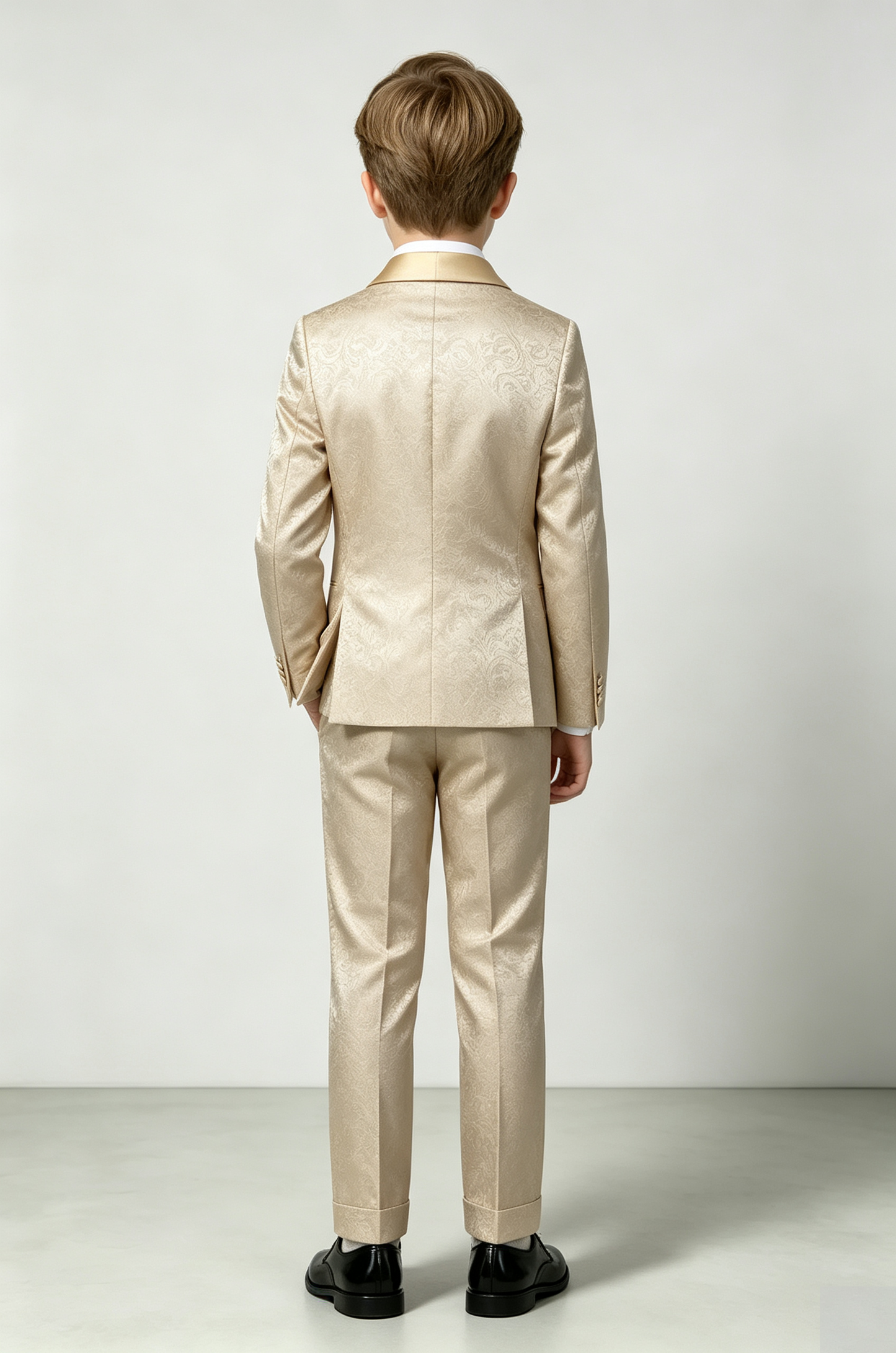 Champagne Satin Jacquard Single?Breasted Formal Tuxedo 2?Piece Suit